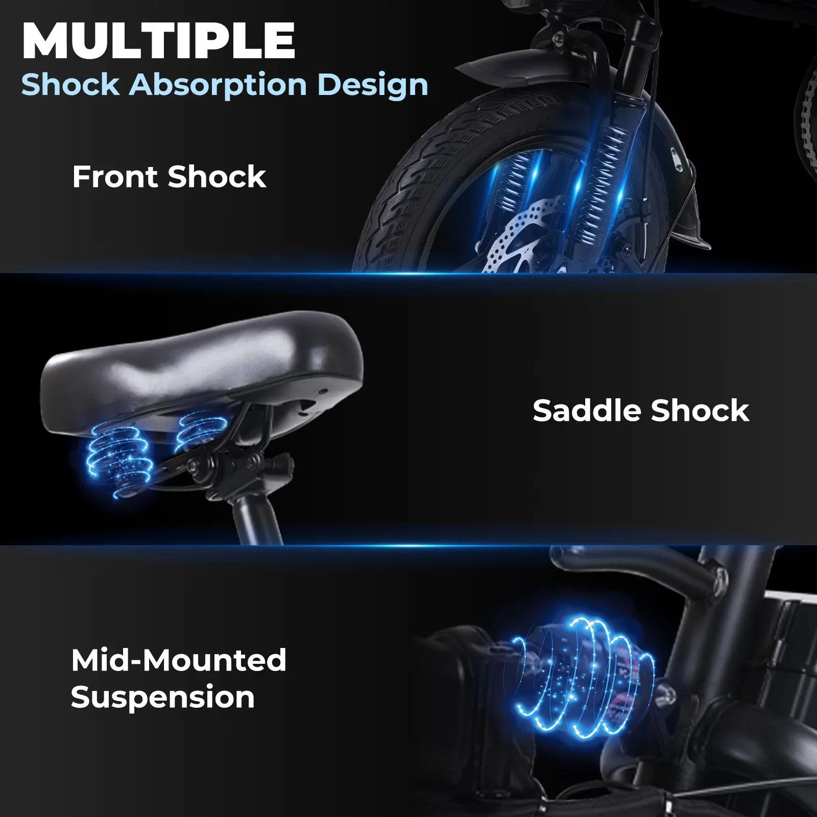 Efficient Scooter with Battery, Adjustable Height, 14" Foldable Design - Model 3087DF