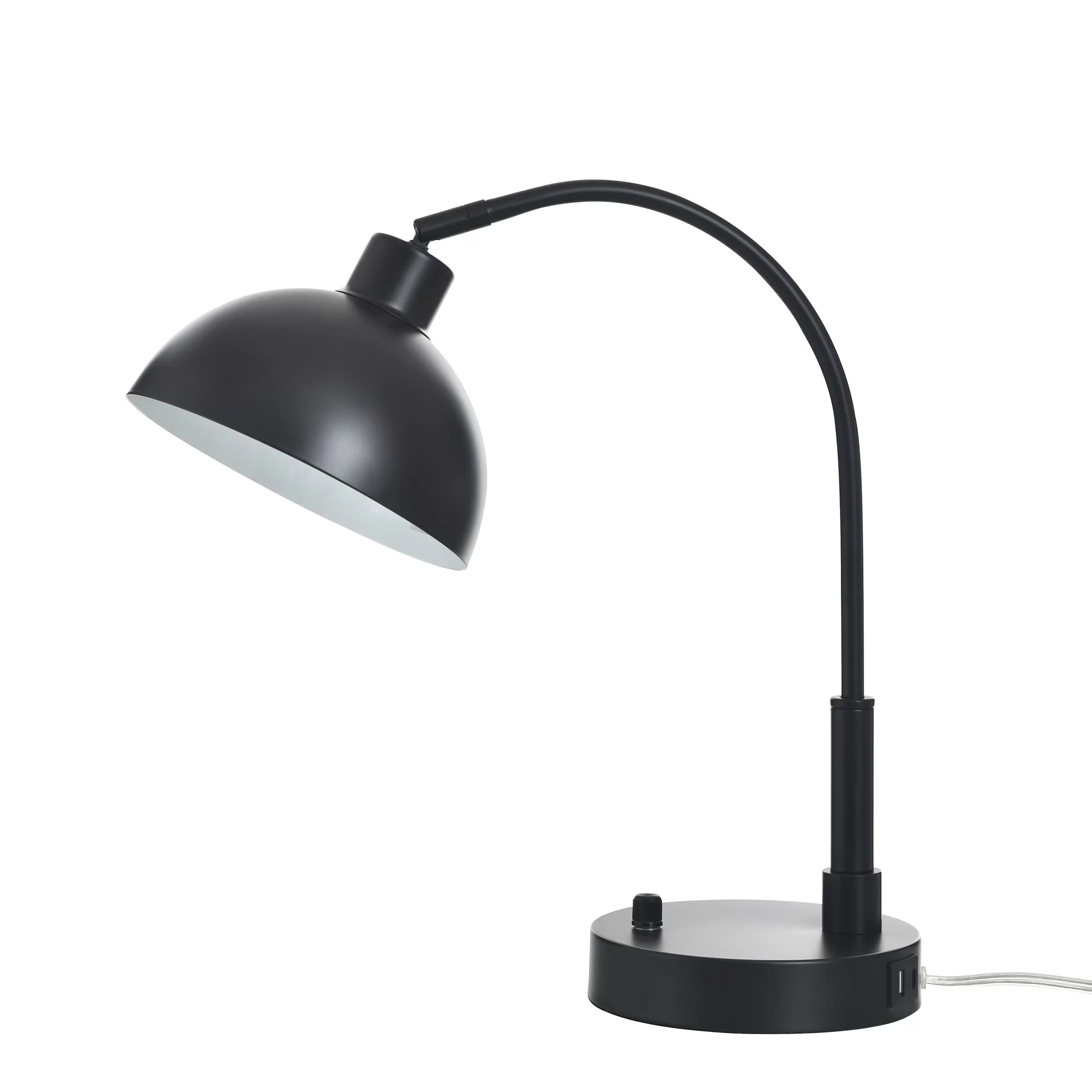Durable Table Lamp with LED, Dimmable, Black Finish Arch Dome - Metal Black Model DA2C78