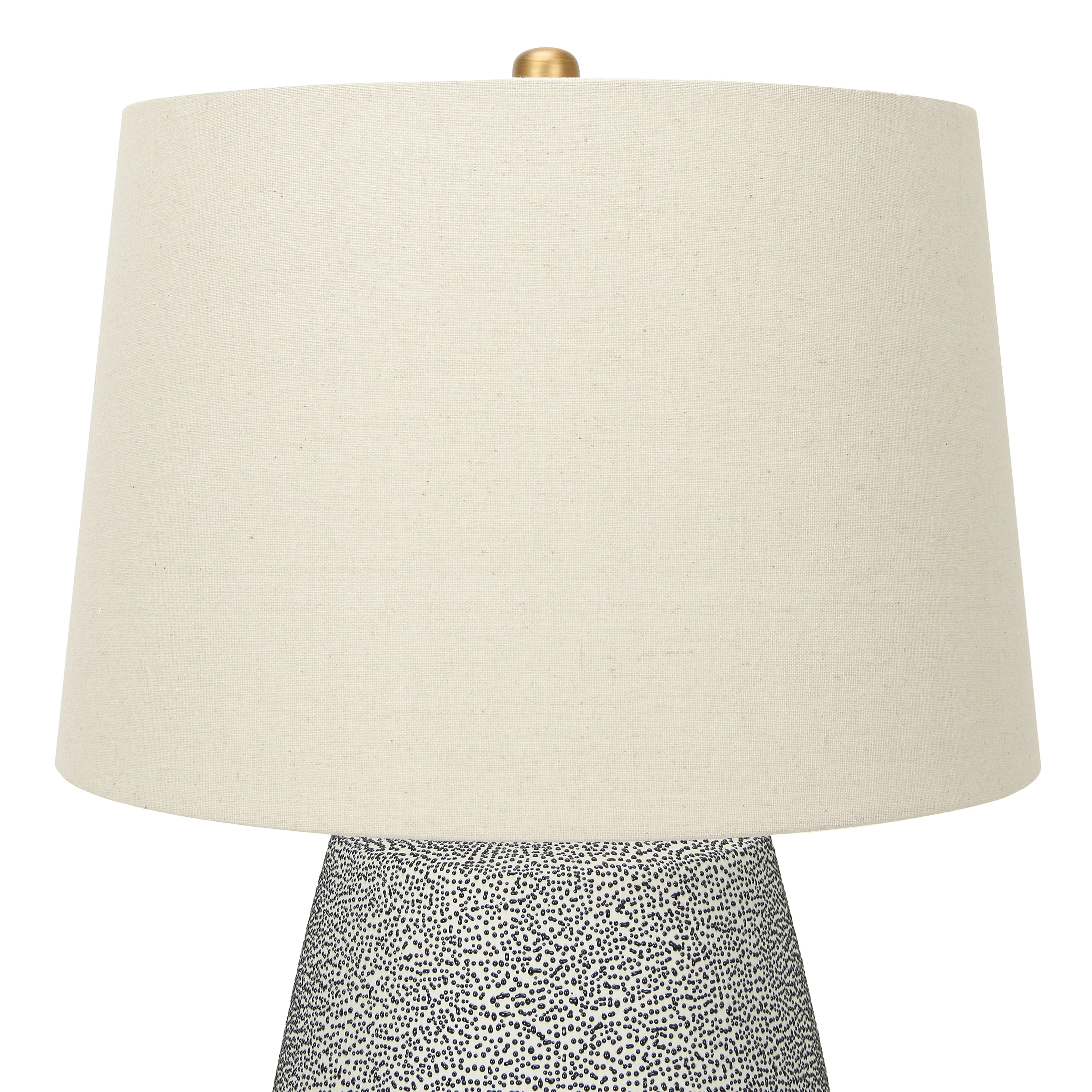 Quality Table Lamp with Modern, Textured Blue Glaze Ceramic - Ceramic Multicolor Model 326473