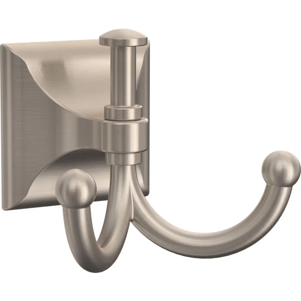 Reliable Bathroom Renovation with Easy Installation, Satin Nickel Eiffel Hook - Wood Silver Model 80B182