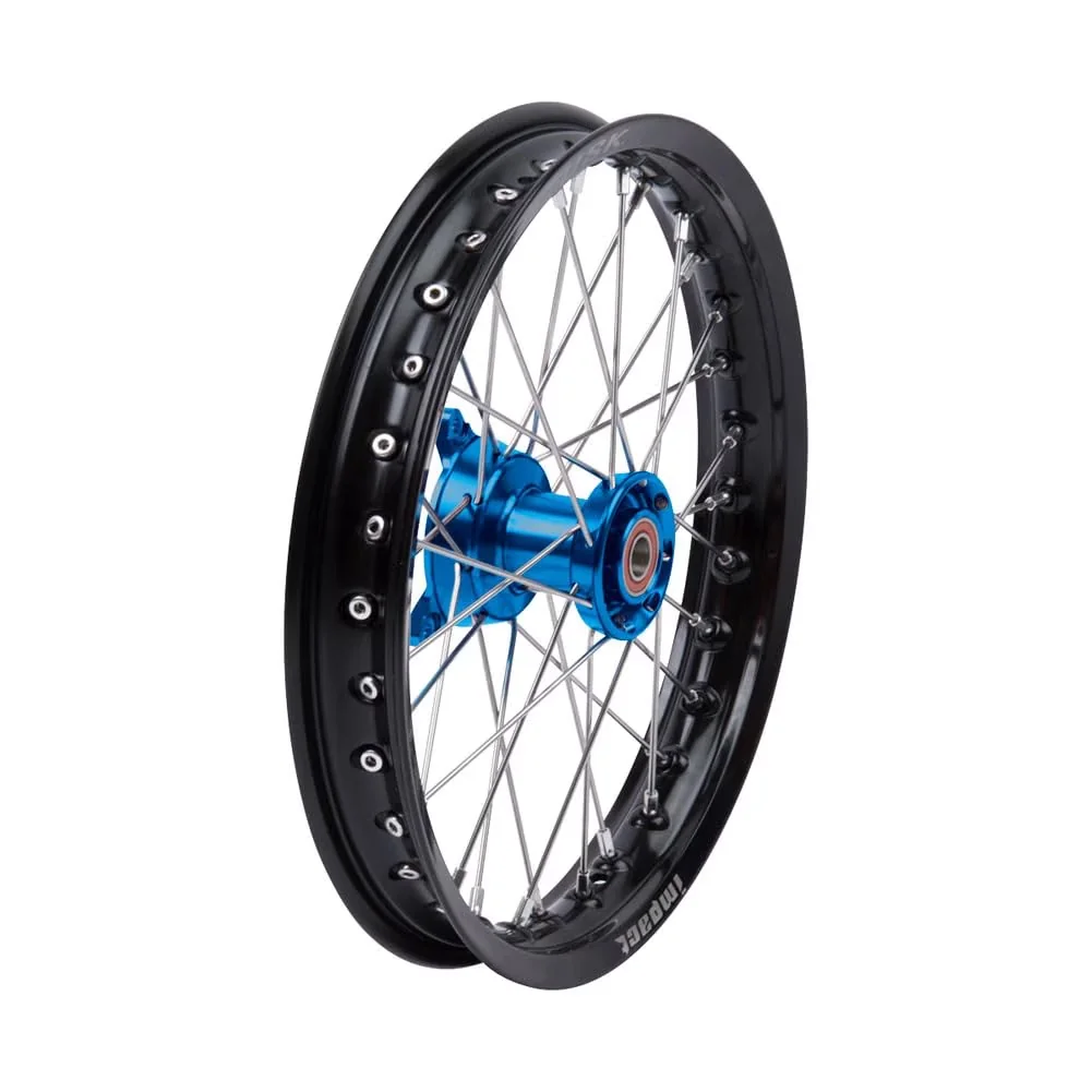 Versatile Wheels And Rim with Impact Complete Wheel - Aluminum Black Rim/Silver Spoke/Blue Hub Model 8AC653