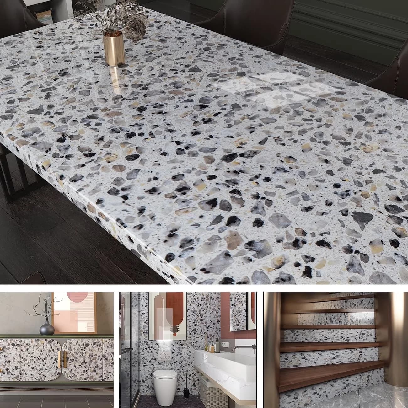 Quality Wallpaper with Waterproof - Gray Vinyl for Kitchen, Bathroom X15 Model FE80D4