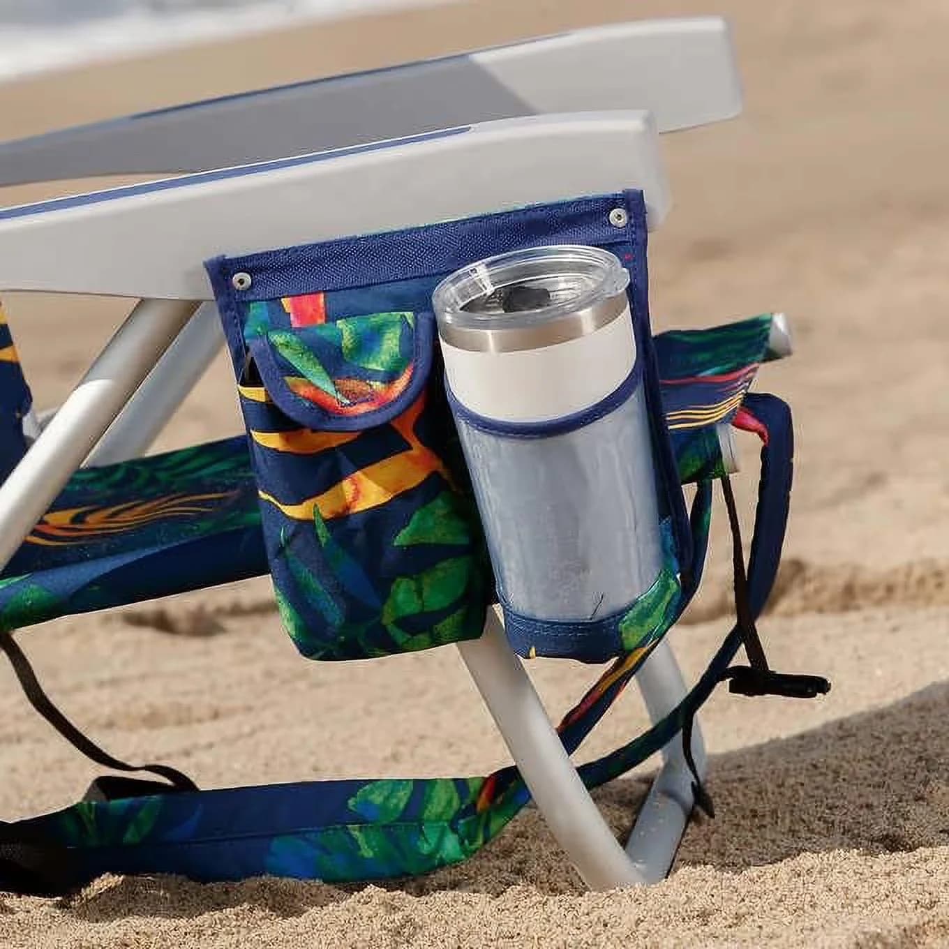 Sleek Beach Chair with Folding, Adjustable, Backpack Chair - Blue 2 Pack Model E6019E
