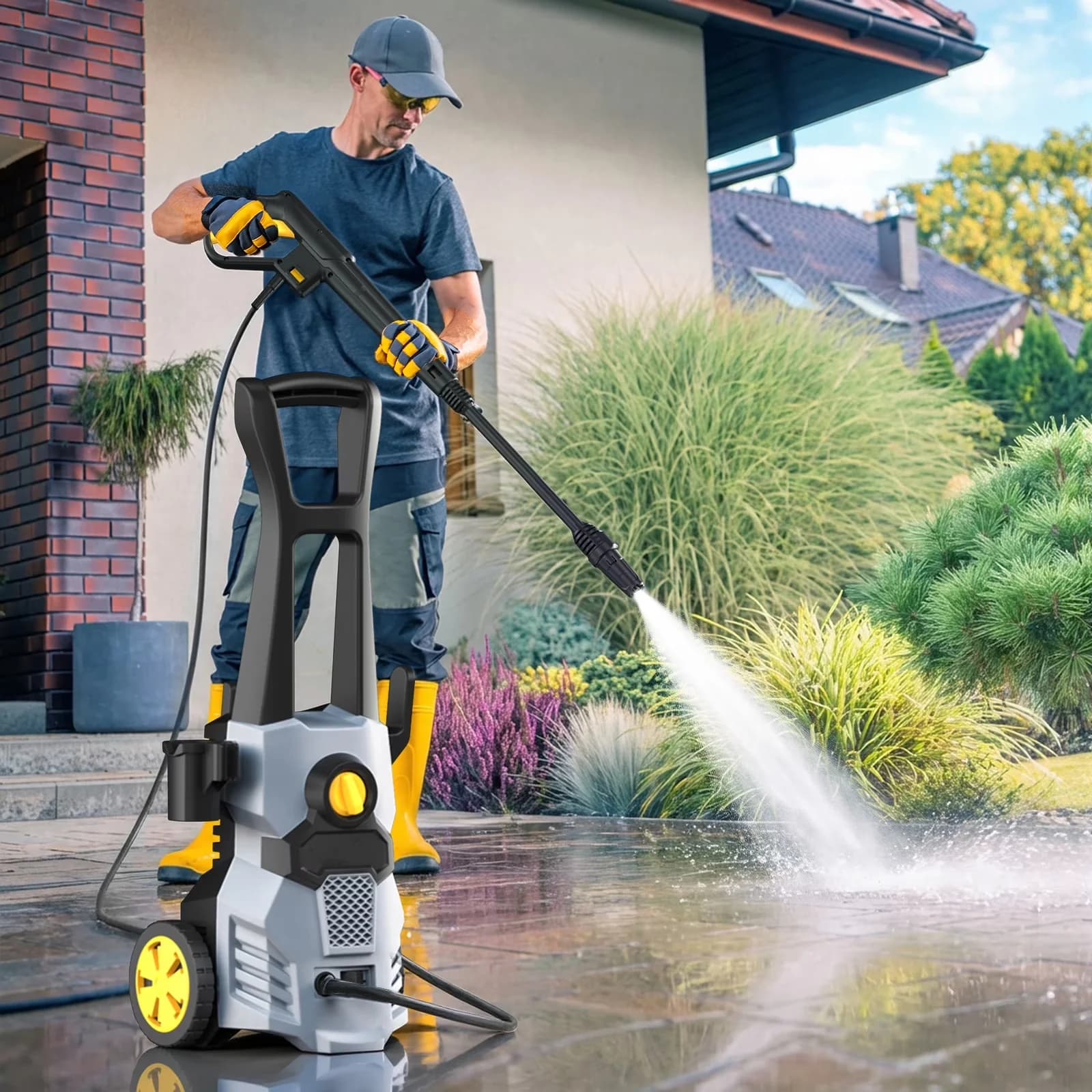 Premium Pressure Washer with Adjustable Wand, Hidrolavadora, Electric for Home - Model C46997