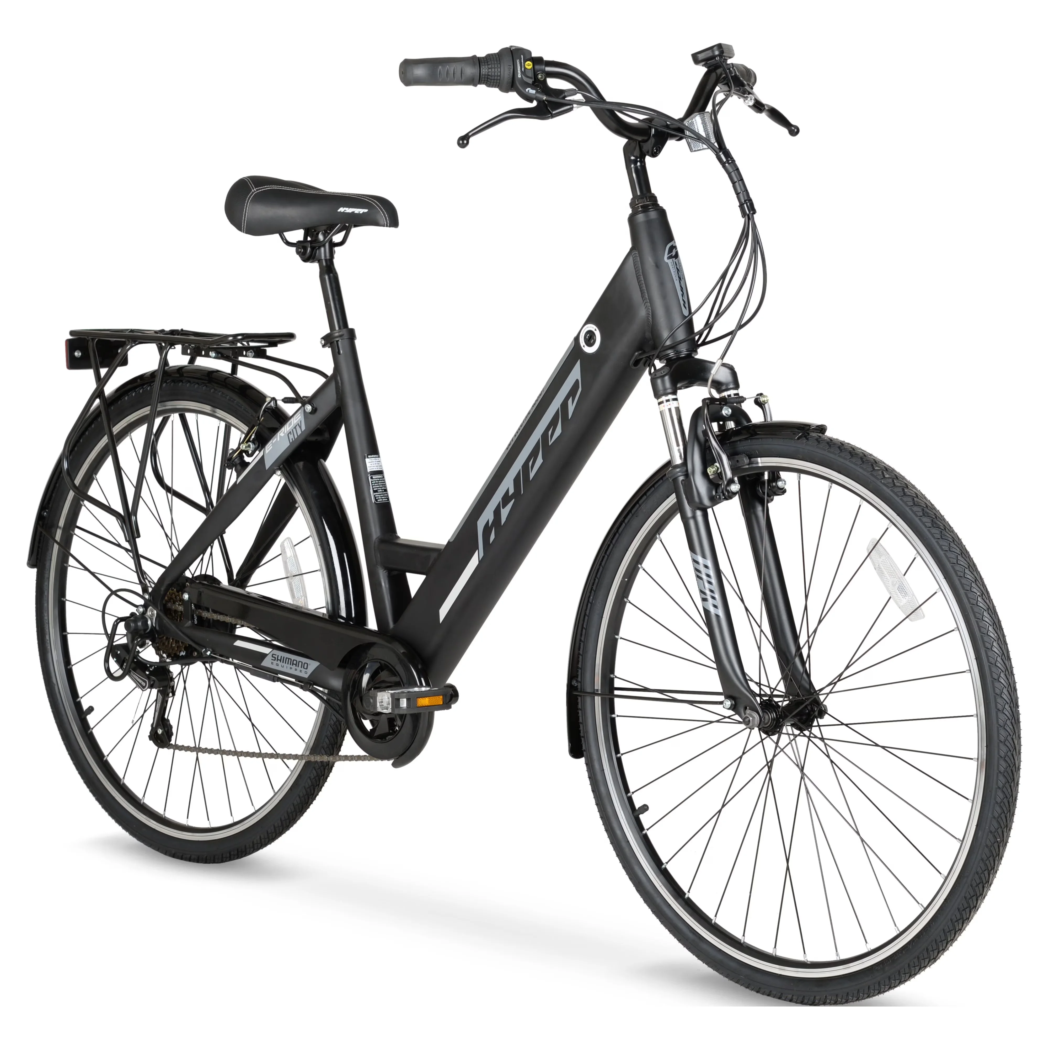 Compact Electric Bike with Battery, 250W, 36V Class 2 700C Commuter E-Bike - Black Model 808E7C