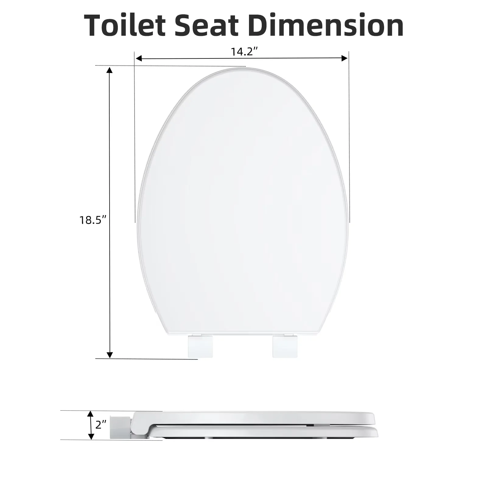 Durable Toilet Seats And Lid with Quick Release, Homfan Round Seat, Quick Top Mount Seat White - Plastic White Model ED0469