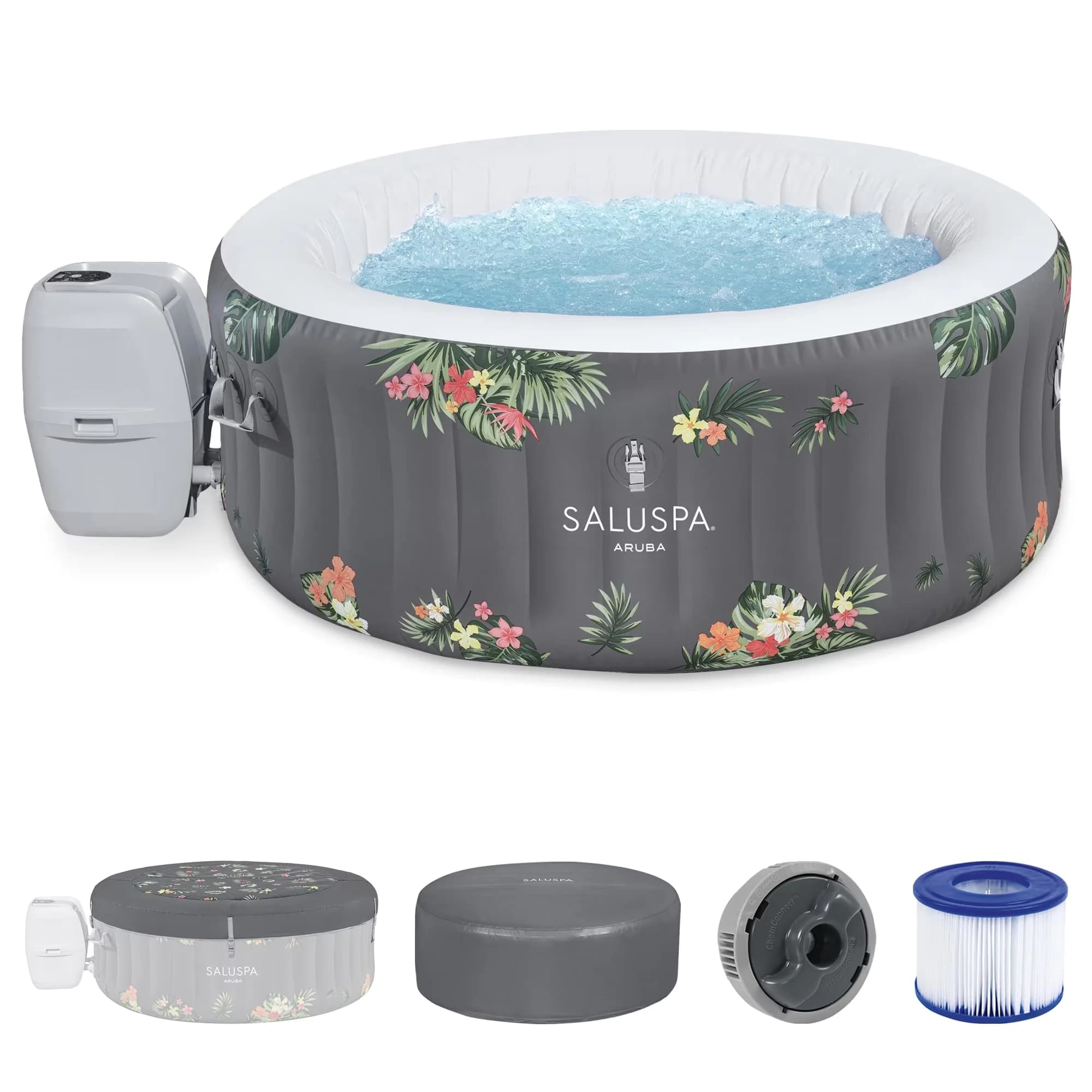 Stylish Hot Tub with Energy Efficient, Inflatable, Insulated - 67 x 26 Model 944F6C