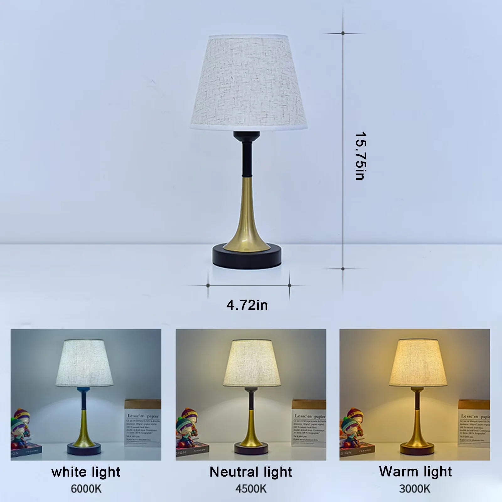 Efficient Lamp with LED, Farmhouse, Bedside Lamps - Abs Gold for Living Room Model E03E36