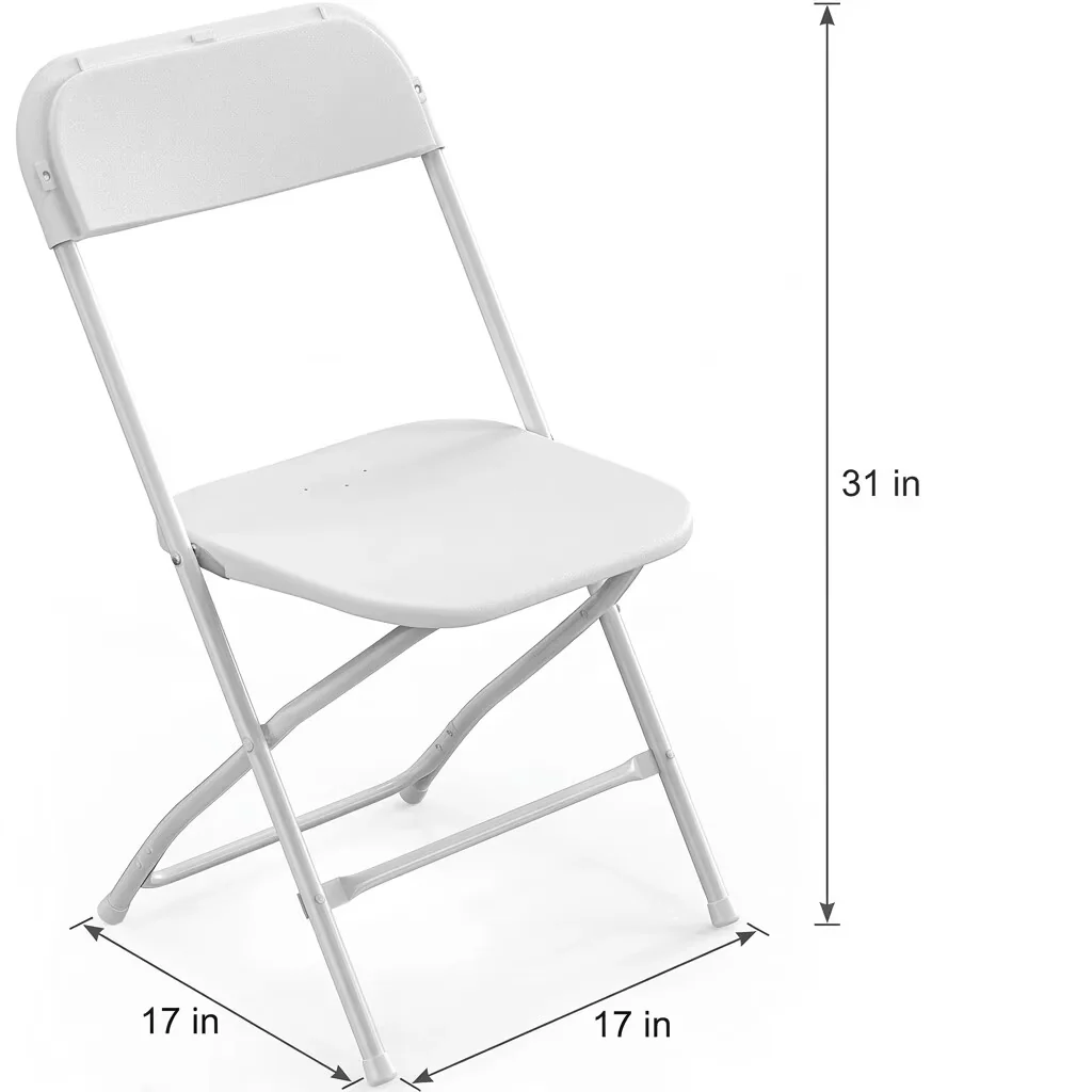 Quality Patio Chair with Waterproof, 10 Pack White Plastic Folding - White Model C17BCF