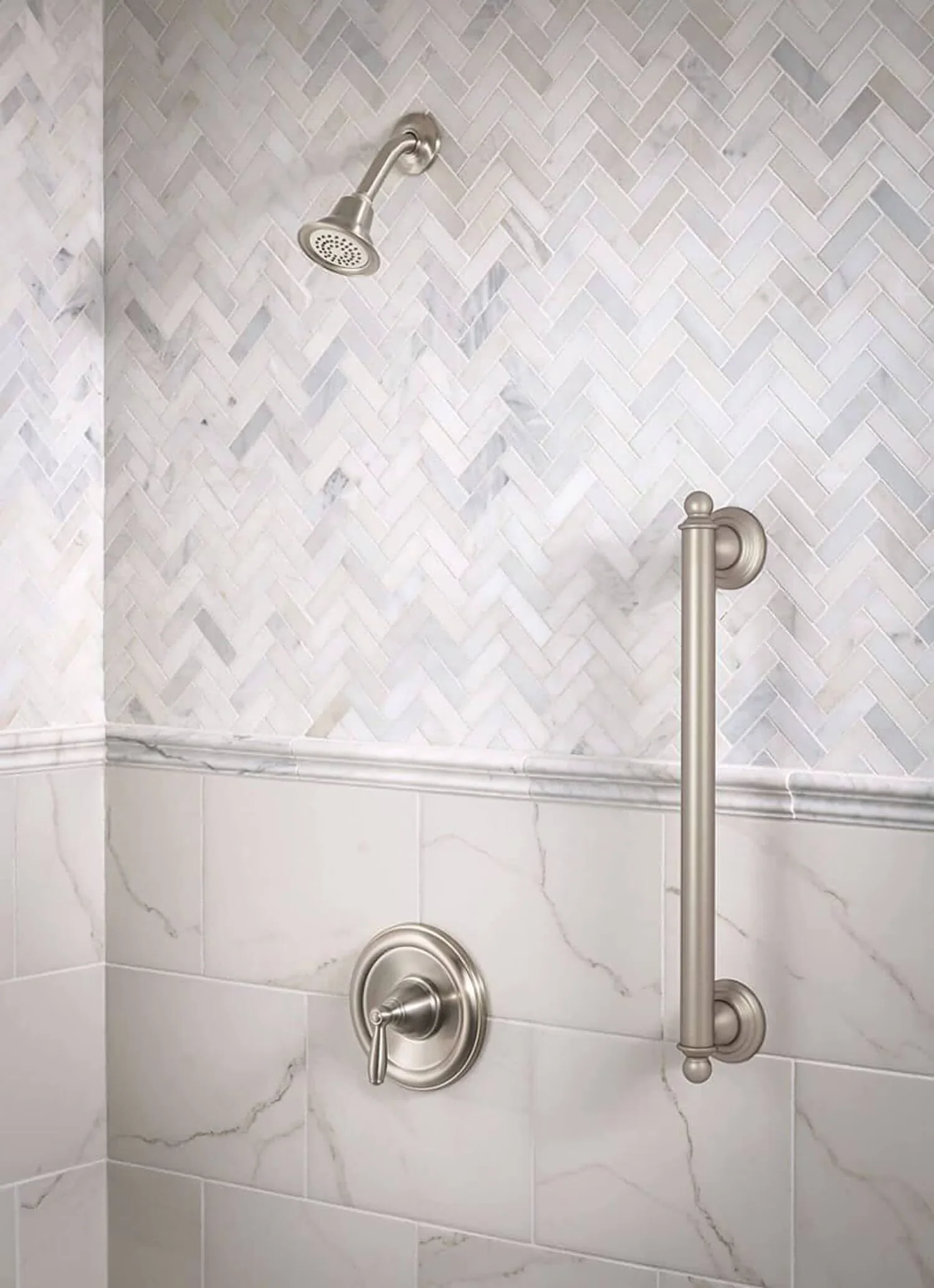 Professional Shower Head with Pressure Balance, Brushed nickel Posi-Temp(R) only - Silver Metal Model C355E6