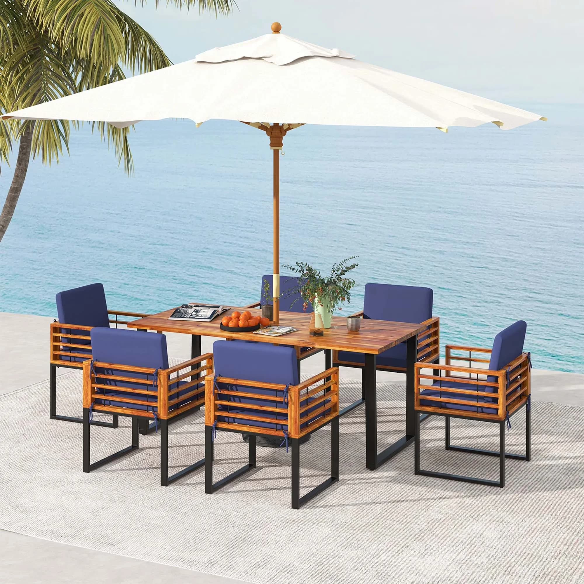Premium Patio Dining Set - 7pcs for Multiple Applications Model 8FDF30