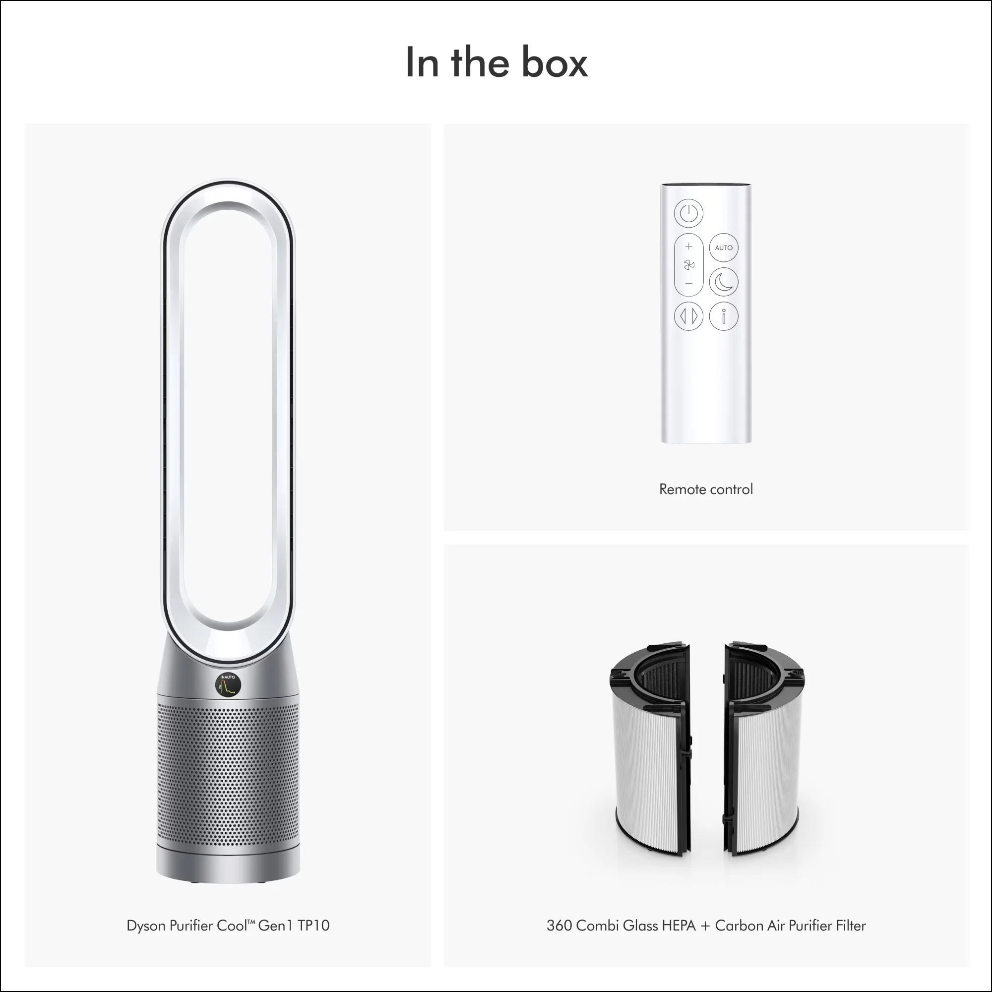 Compact Air Purifier with Variable Speed, Automatic Shut-Off, Cool™ Fan Gen1 TP10 | White/Silver | New - Silver Model 364F22