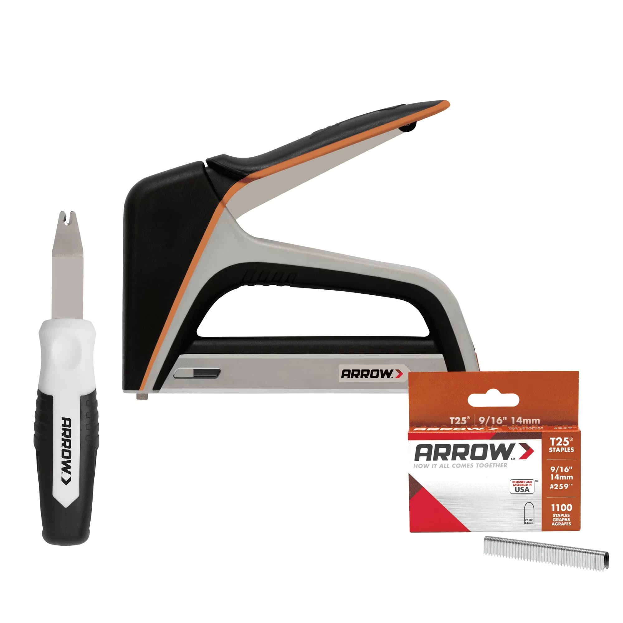 Innovative Pro Tool with Heavy-Duty, Round Crown Wire & Cable Staple Gun Kit - Black Model 2D101A