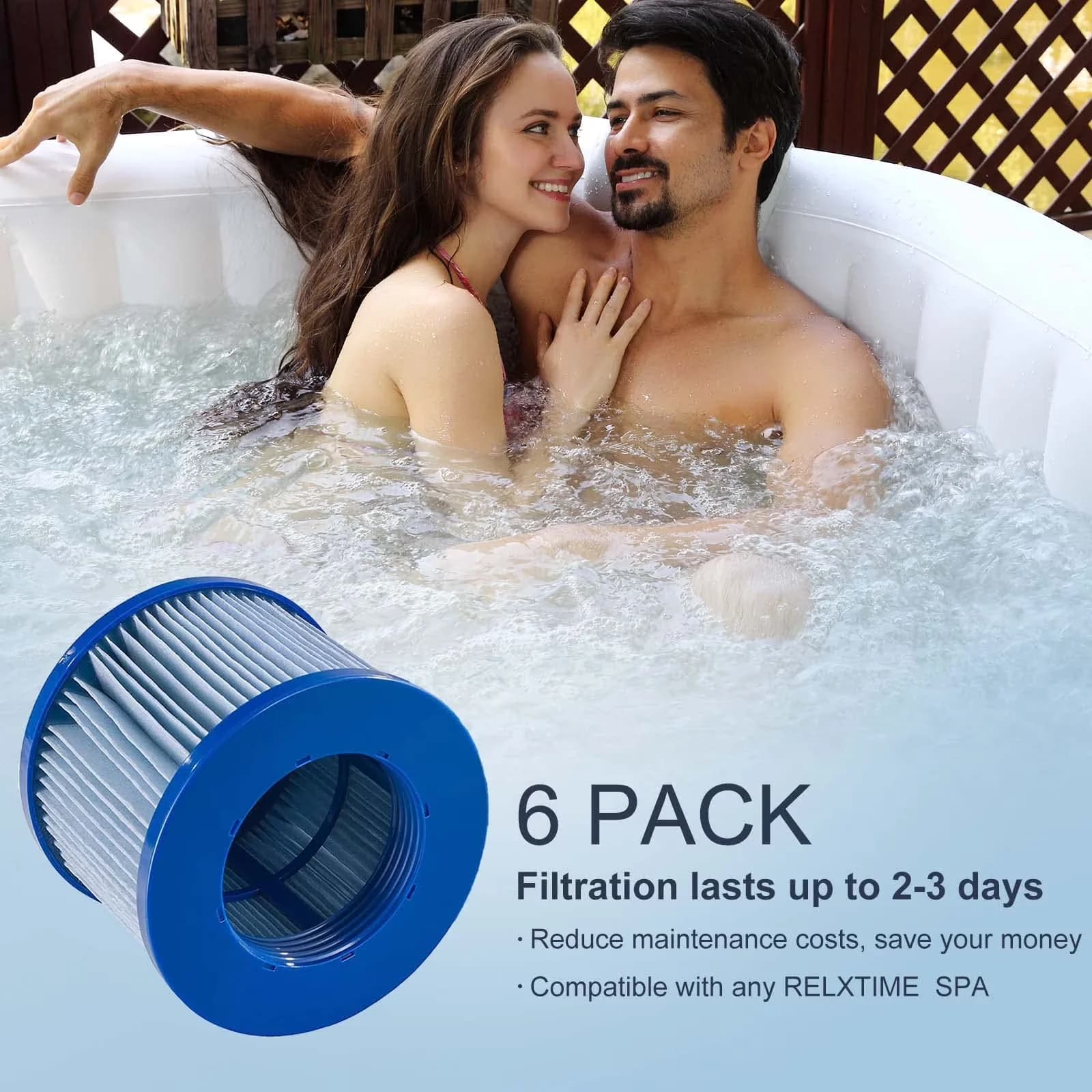 Professional Hot Tub with 6 Pack Spa Filter Cartridges - Satisfaction Guaranteed Model 334244