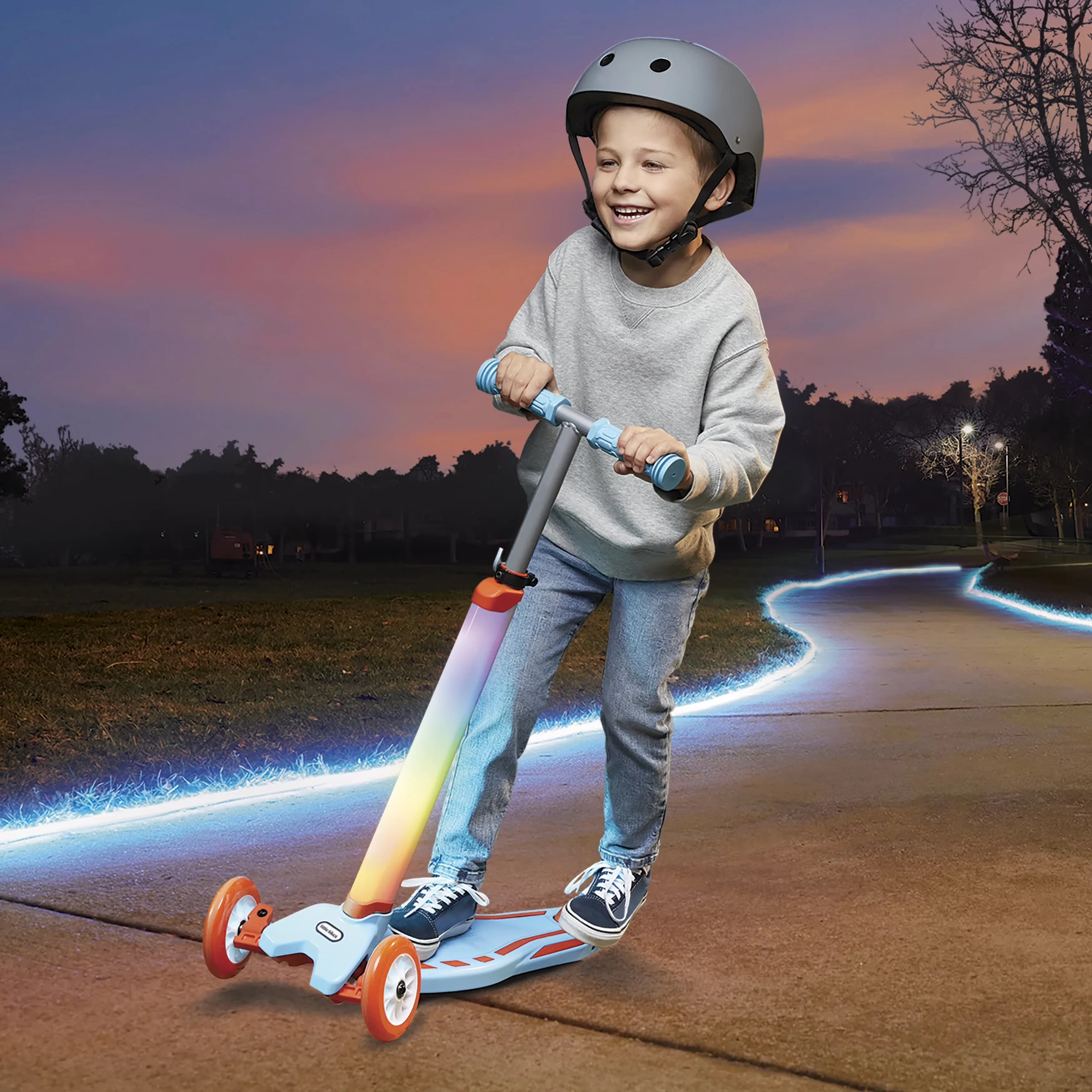 Versatile Scooter with Lightweight, Light Patterns - Multi-Color Plastic Model 107D1E