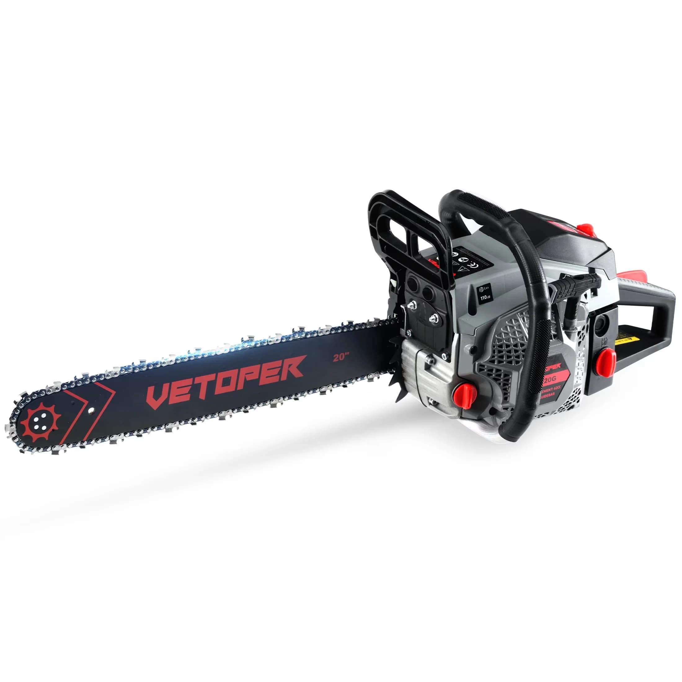 Chainsaw Modern with Automatic Chain Oiler - Gray for Home, Garden 62CC Model 7D55E6