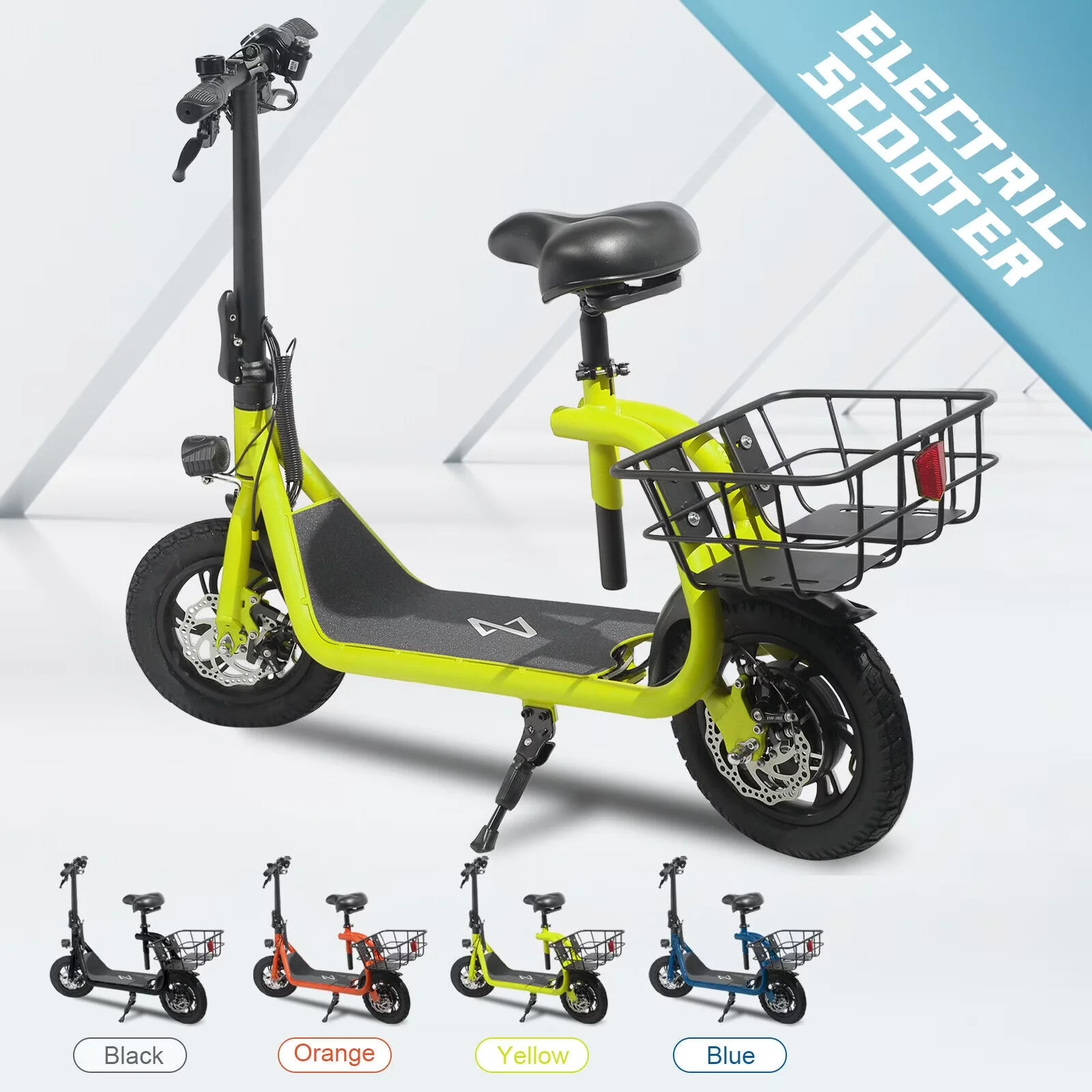 Reliable Scooter with 450W, 36V, Foldable - Yellow - Reliable Performance Model E4C538