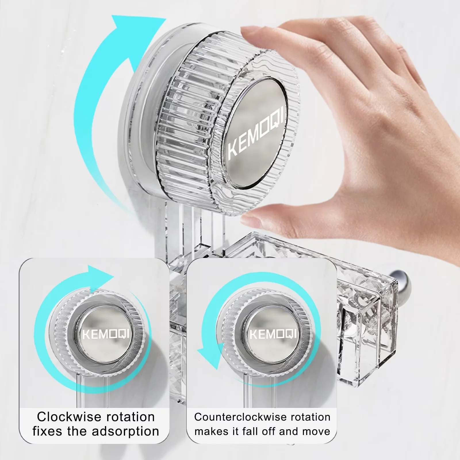 Efficient Shower Head with Adjustable, Handheld Holder - Clear Plastic for Bathroom Model 789E37