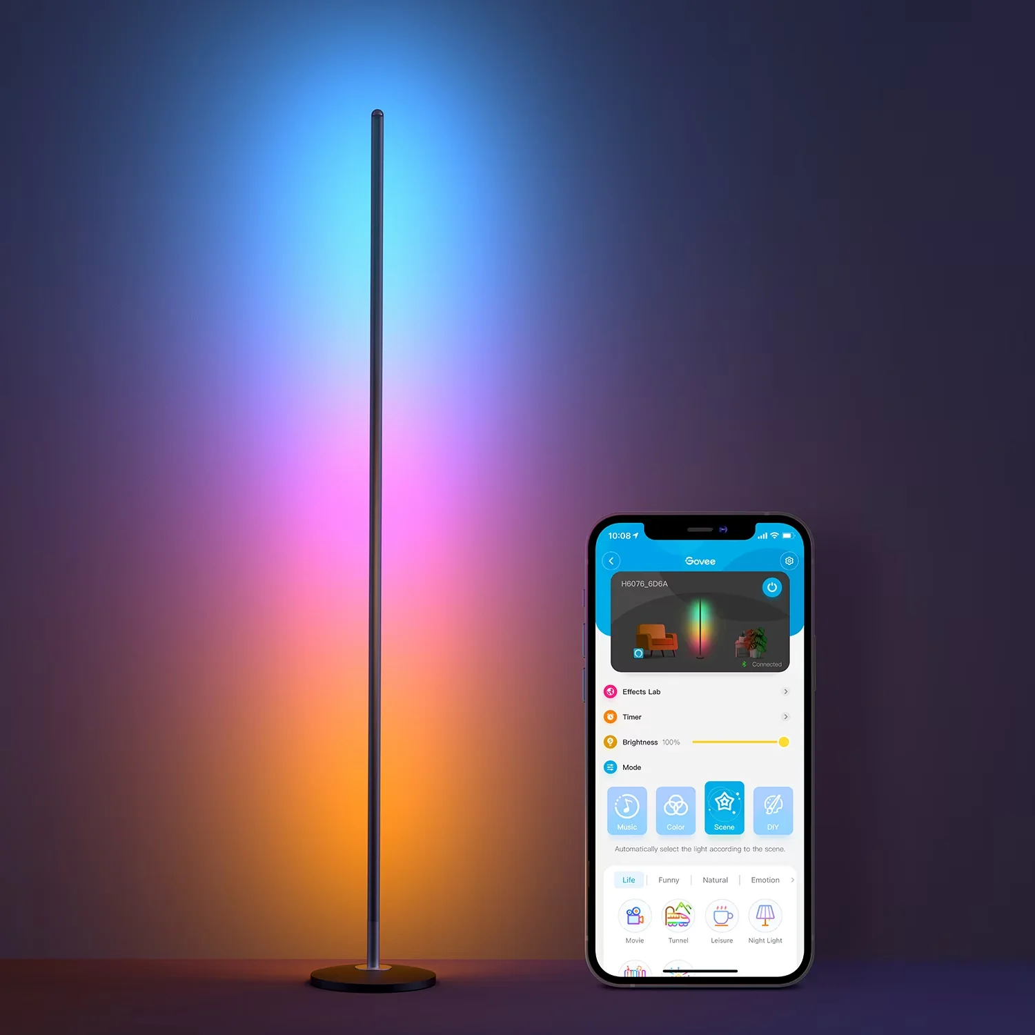 Essential Floor Lamp with LED, Standard Lamps, Color Changing - Multicolor Plastic Model AEB09F