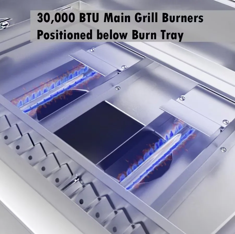 Combo Grill Essential with Warming Rack, Drawer can be Locked Closed for Safety - Stainless Steel Stainless Steel Model 2B4182