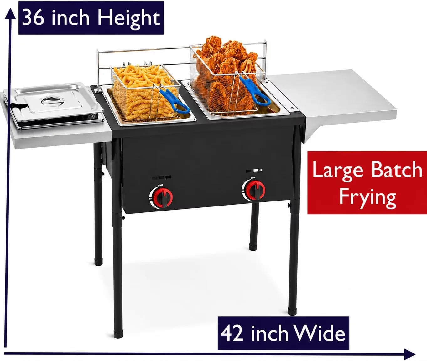 Outdoor Fryer Stylish with 2 Thermometers and Regulator - Cast Iron Tank Model 774CA0