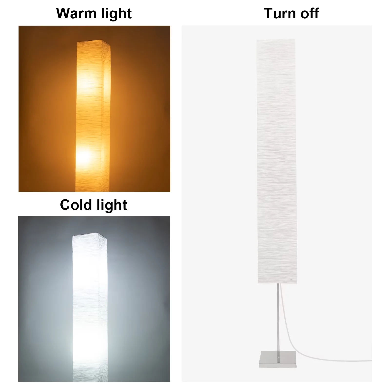 Reliable Lamp Set with LED, Contemporary, Standard Lamps - Metal Iron &Paper Lampshade White Model 77F96D