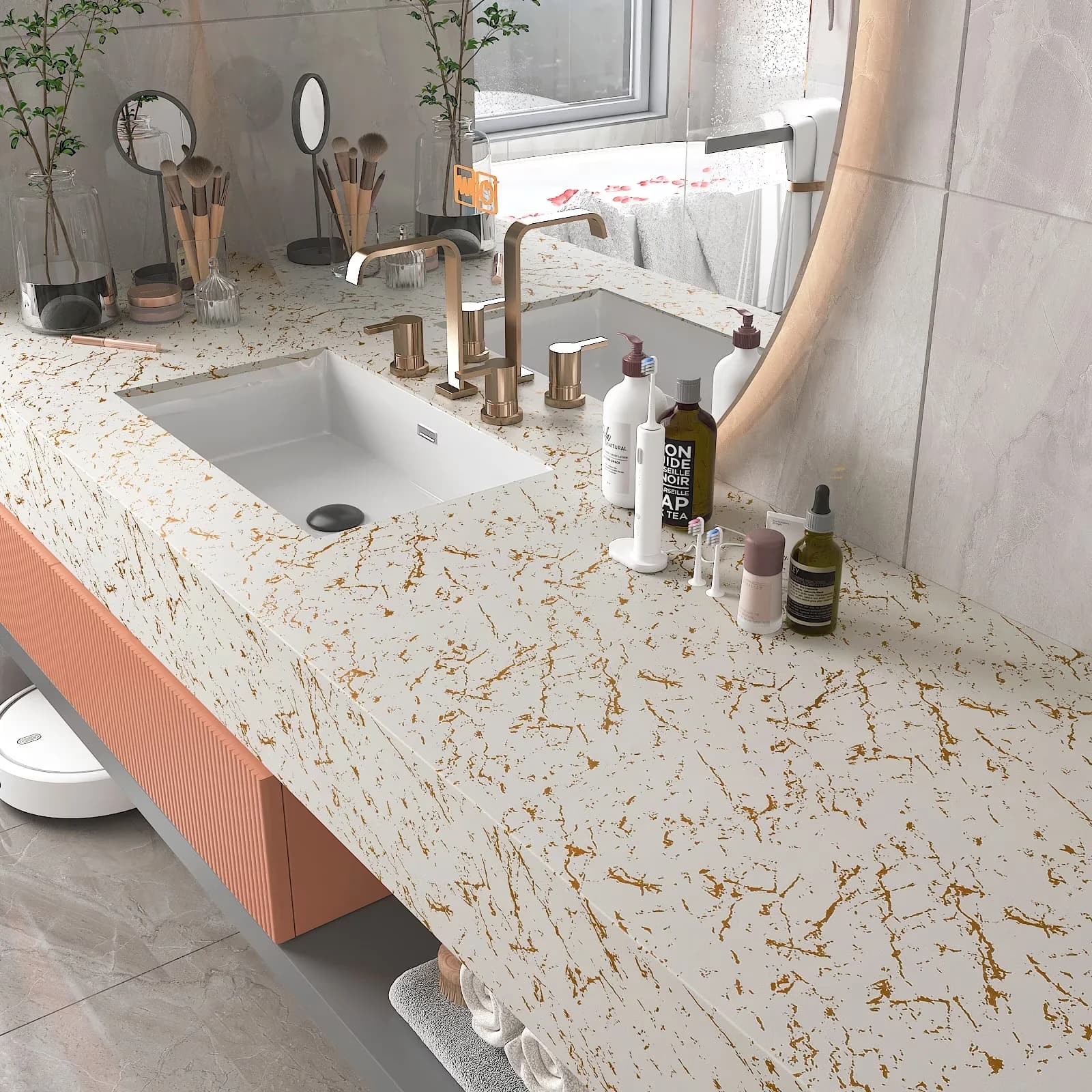 Essential Wallpaper - Vinyl Gold Matte - Traditional Style Model 873EEB