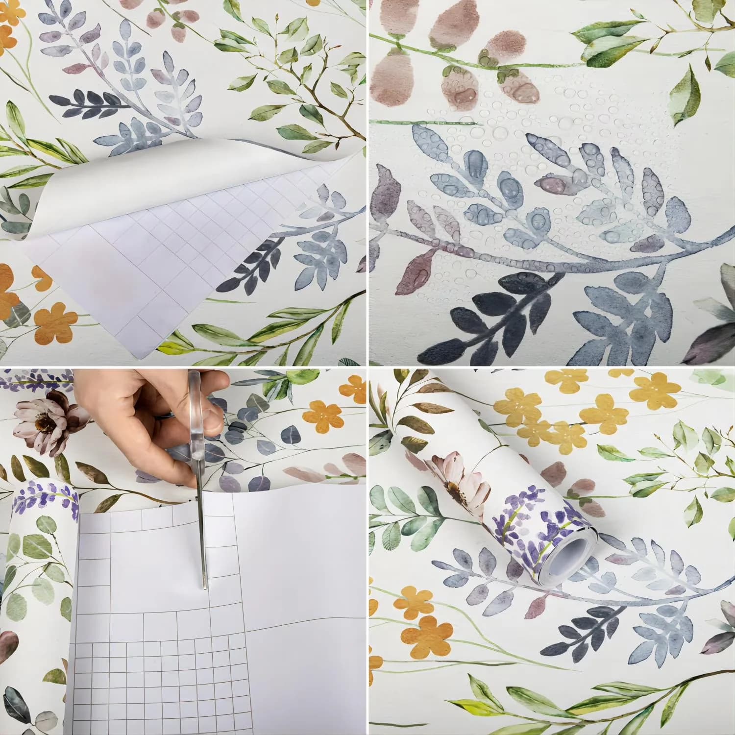 Modern Wallpaper with Waterproof, Size: 17.7" x 393", Coverage: 48.3 square feet - White Pvc Model 31B284