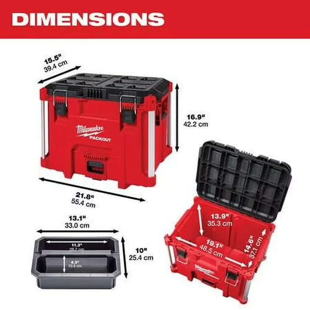 Essential Toolstorage with Lockable, Tool XL Tool Box, Impact-Resistant - Polymer Red Model 6996B7
