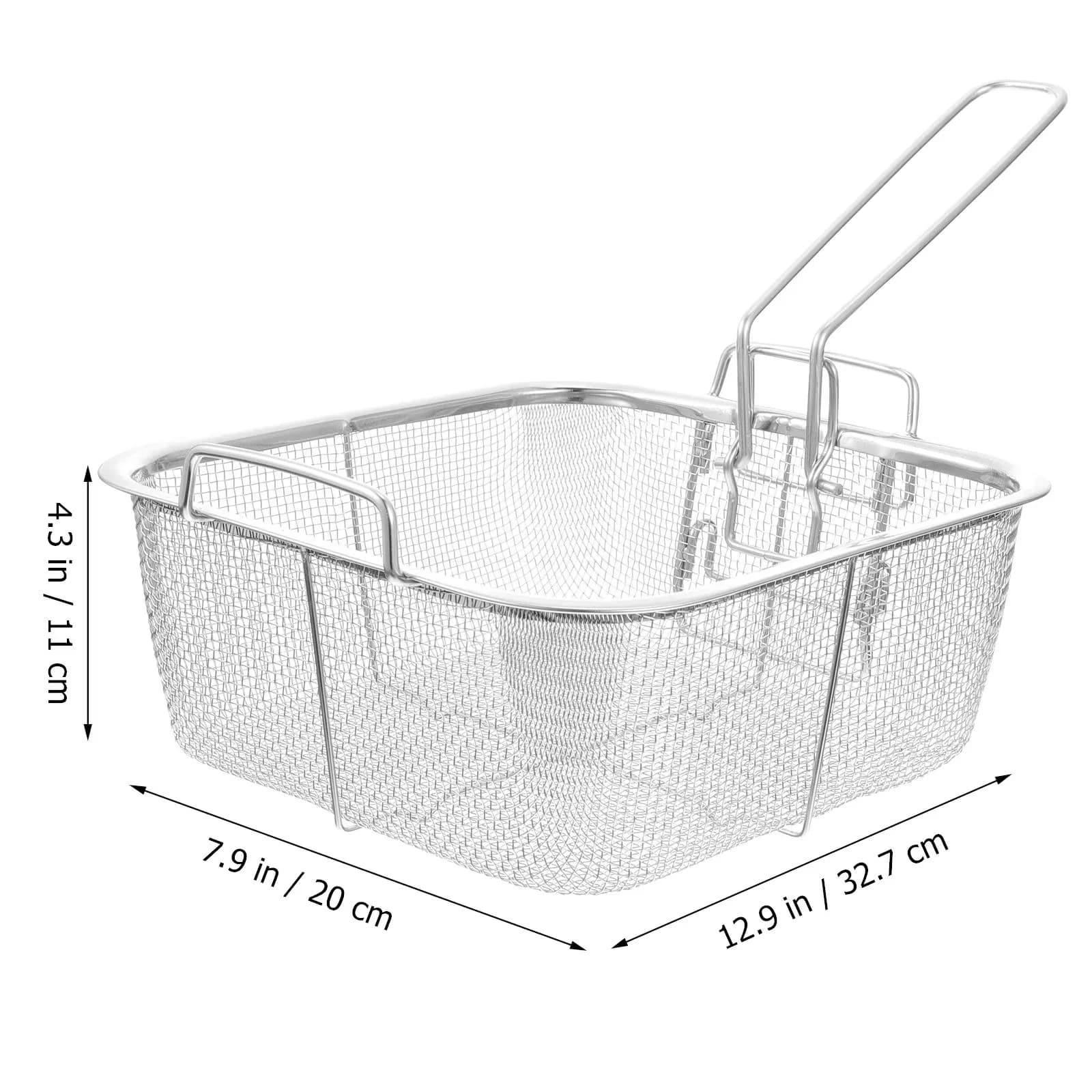Compact Outdoor Fryer with Non-Slip, 【WHAT WILL YOU GET】 1 x Frying Basket - Stainless Steel Silver Model 80FEA0