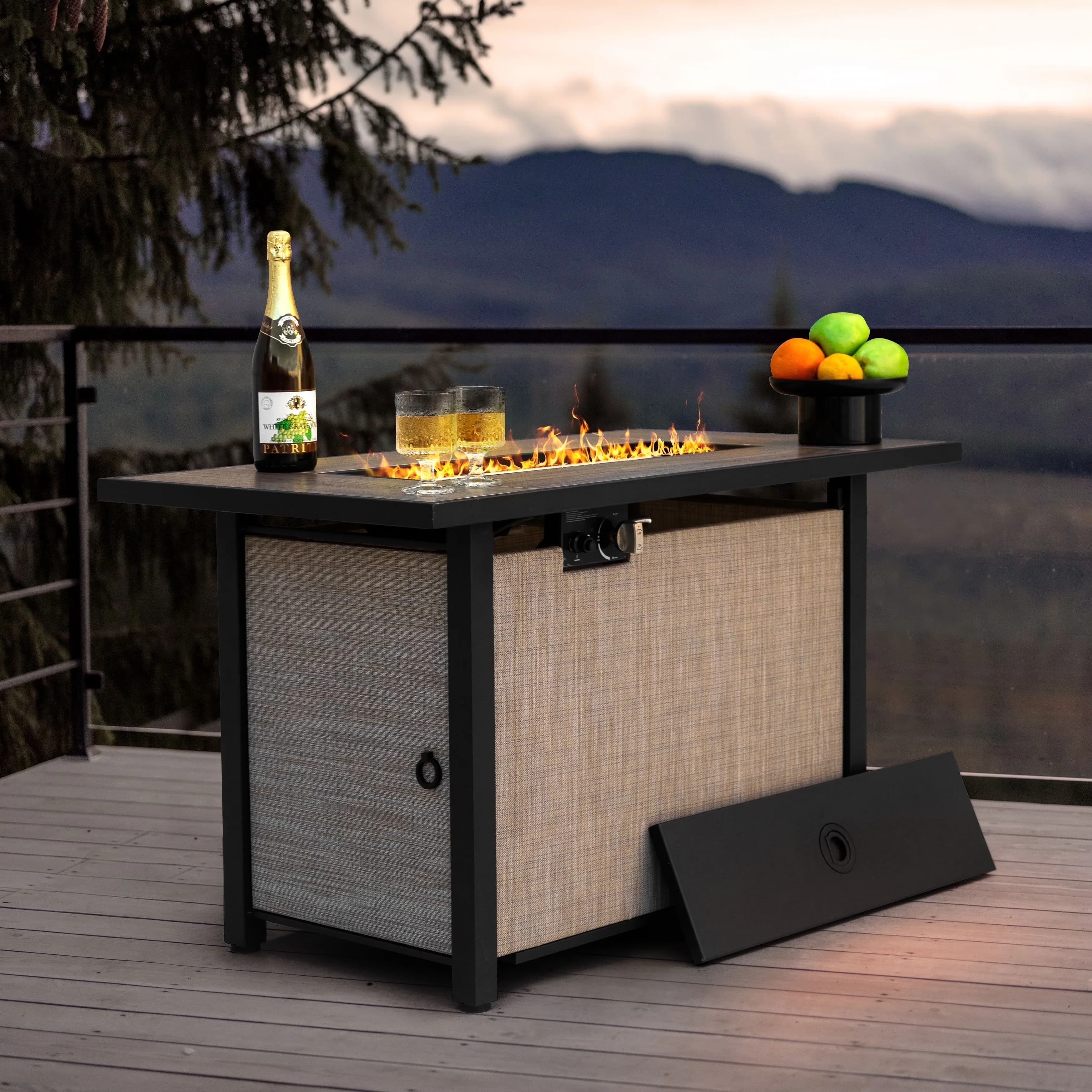 Quality Outdoor Heating with 50000 BTU, Adjustable Flame - Ceramic Tile & Textilene Model A4B7BE