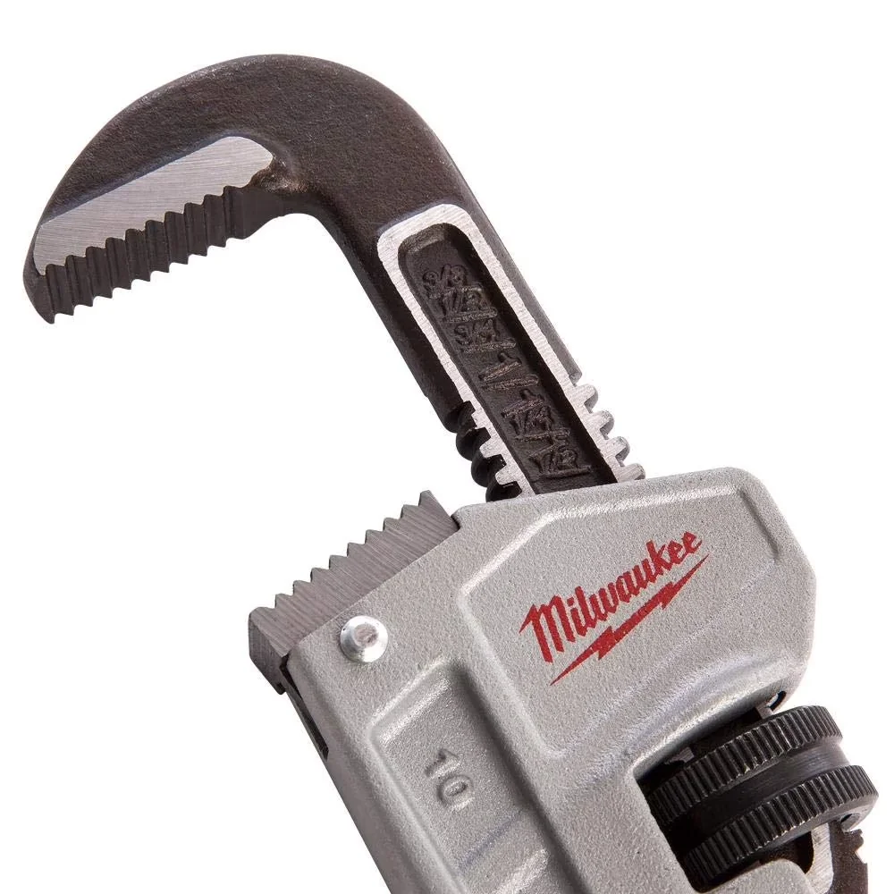 Compact Hand Tool with Ergonomic Handle, 14” Aluminum Pipe Wrench - Black Model 39C0C6
