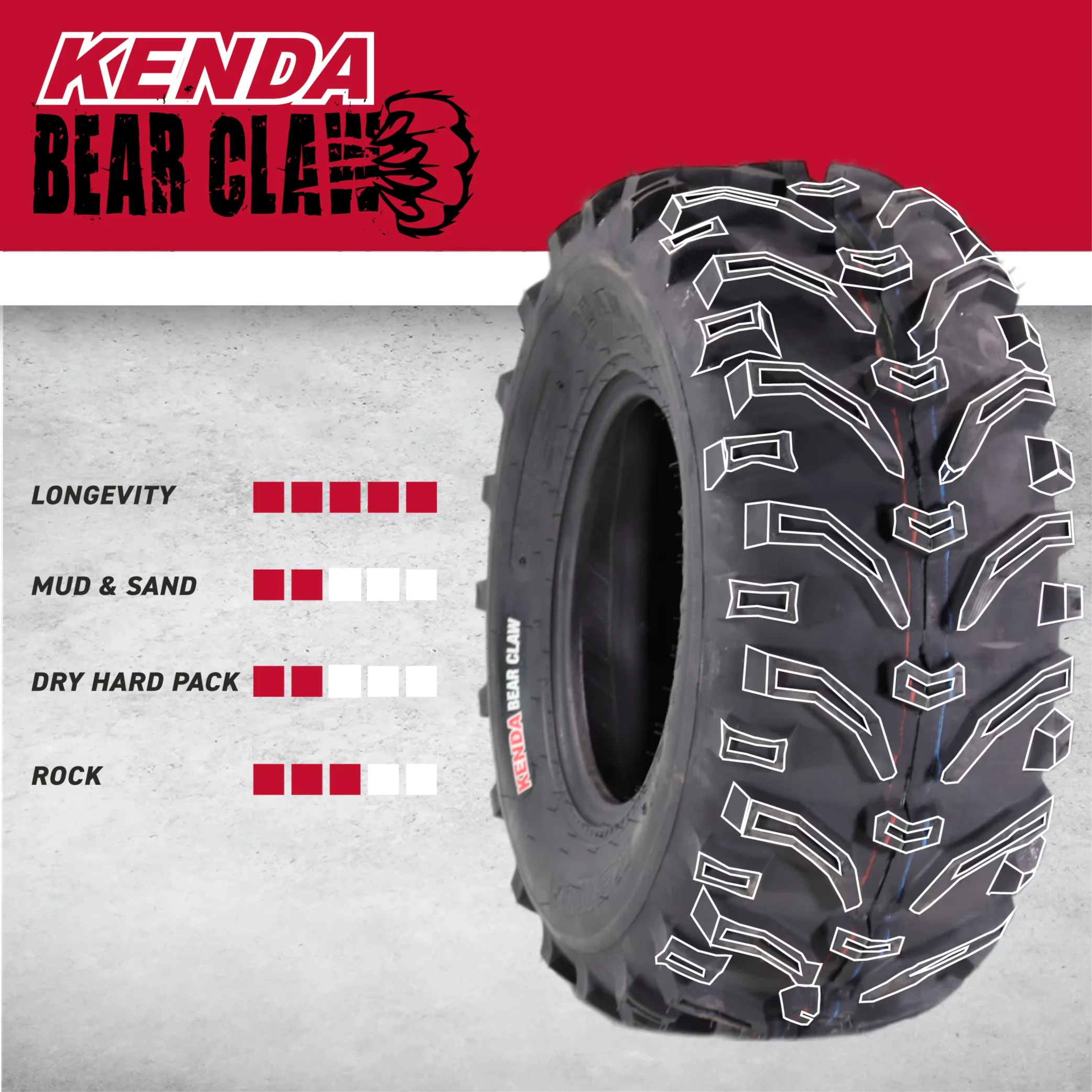 Atv Tire Modern with Smooth, Bearclaw K299, 26x9-12 Front - Durable Build Model DBBF89