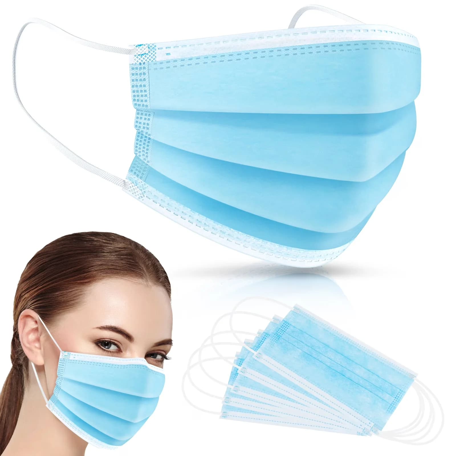 Innovative Protective Equipment with Adjustable, Breathable, Reusable - Blue Non-Woven Fabric Model 218964