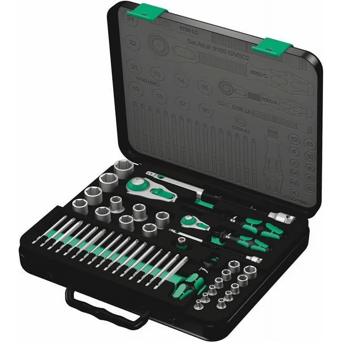 Compact Hand Tool Set with Angled - Multicolor Metal 43 - Low Maintenance Model E71B05
