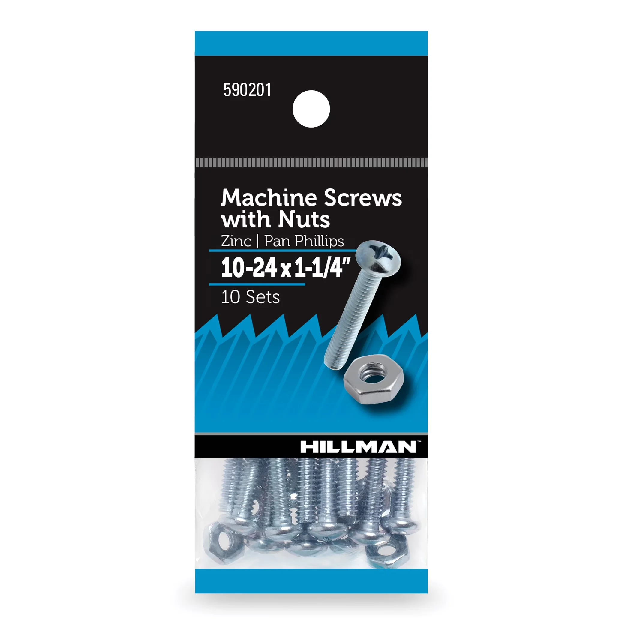 Efficient Fastener with Pan-Head, Interior, Zinc - Stainless Steel Gray Model 96A240