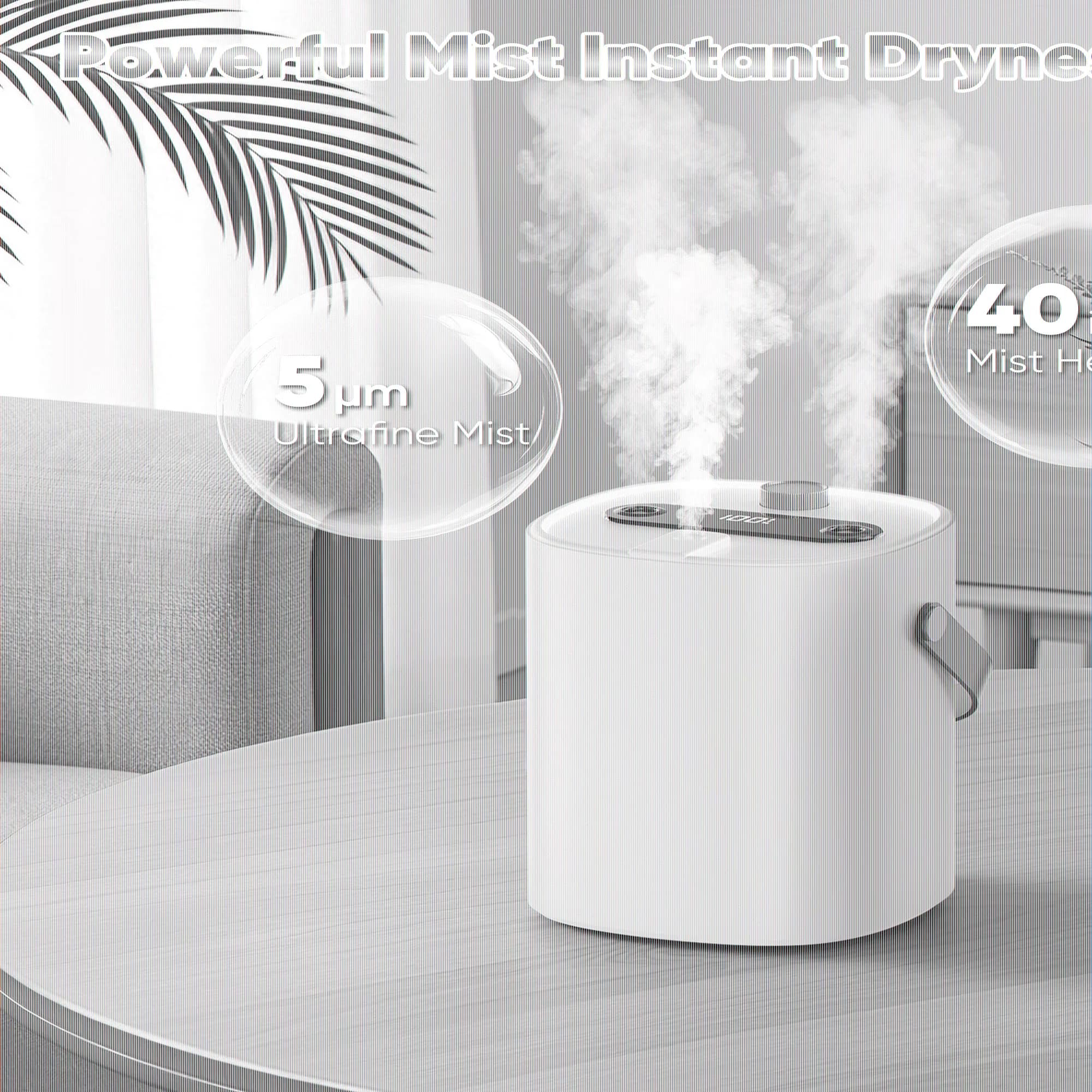 Humidifier Versatile with Oil Diffuser, Automatic Moisture Control, Variable Speed - White Model C6C24B