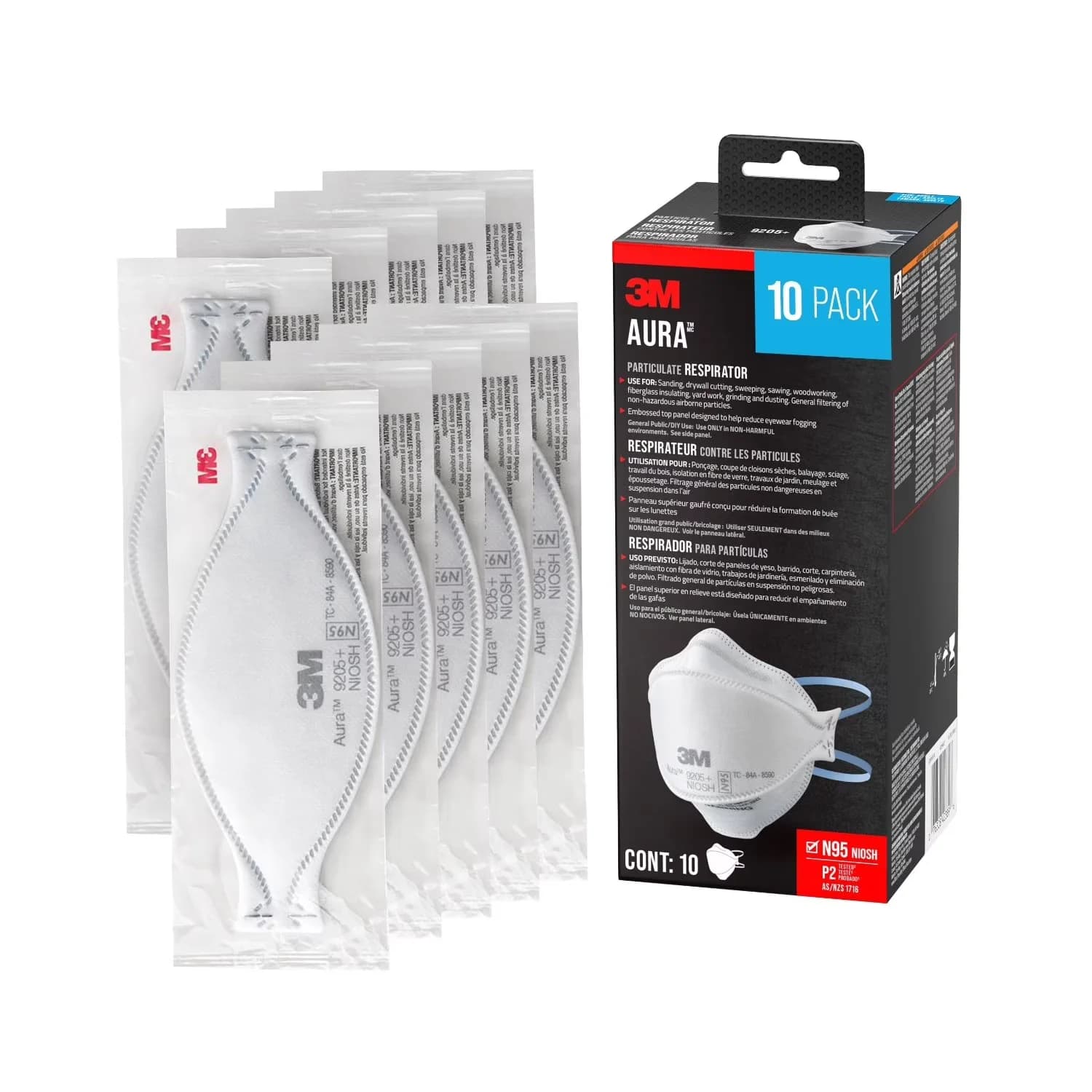 Protective Equipment Efficient with Disposable, Folds Flat, N95 - Polypropylene White Model 9ED41D