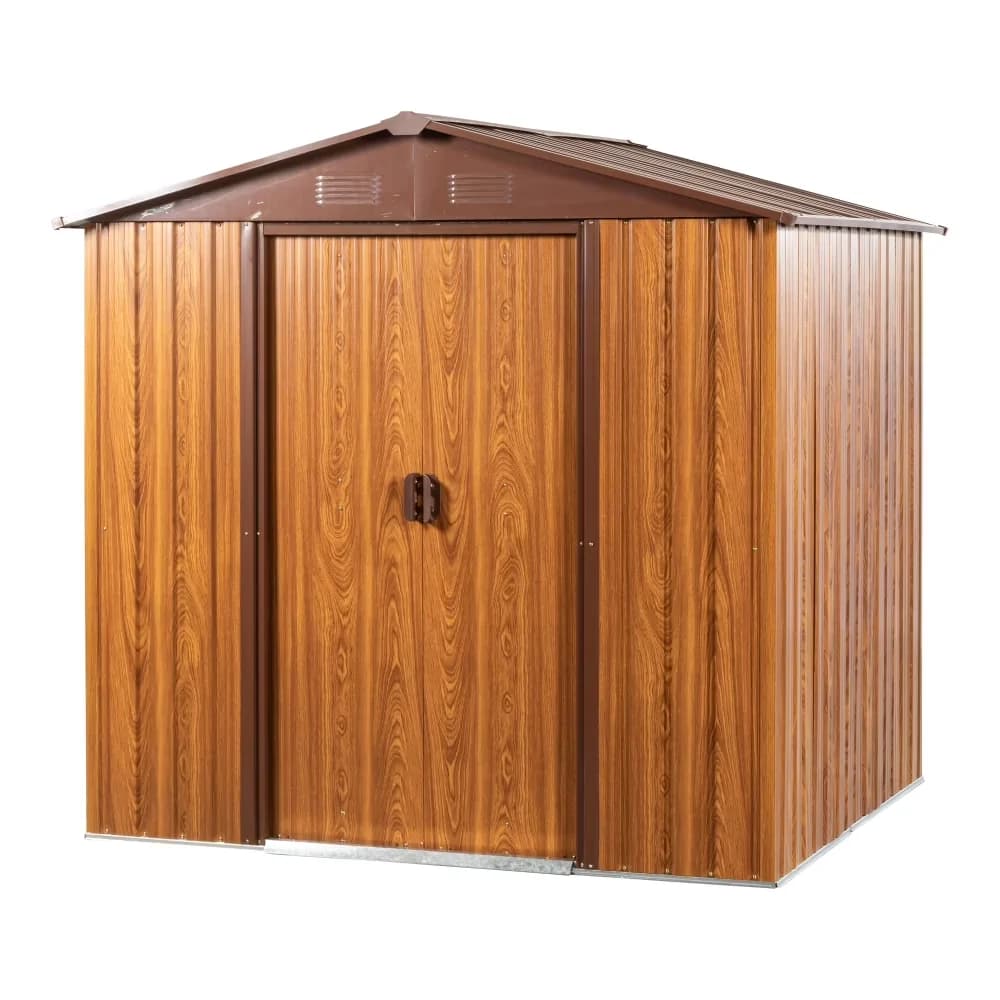 Shed Quality with Rot Resistant, Rust Resistant, Sliding Doors & Built-In Vents - Metal Brown Model 504179