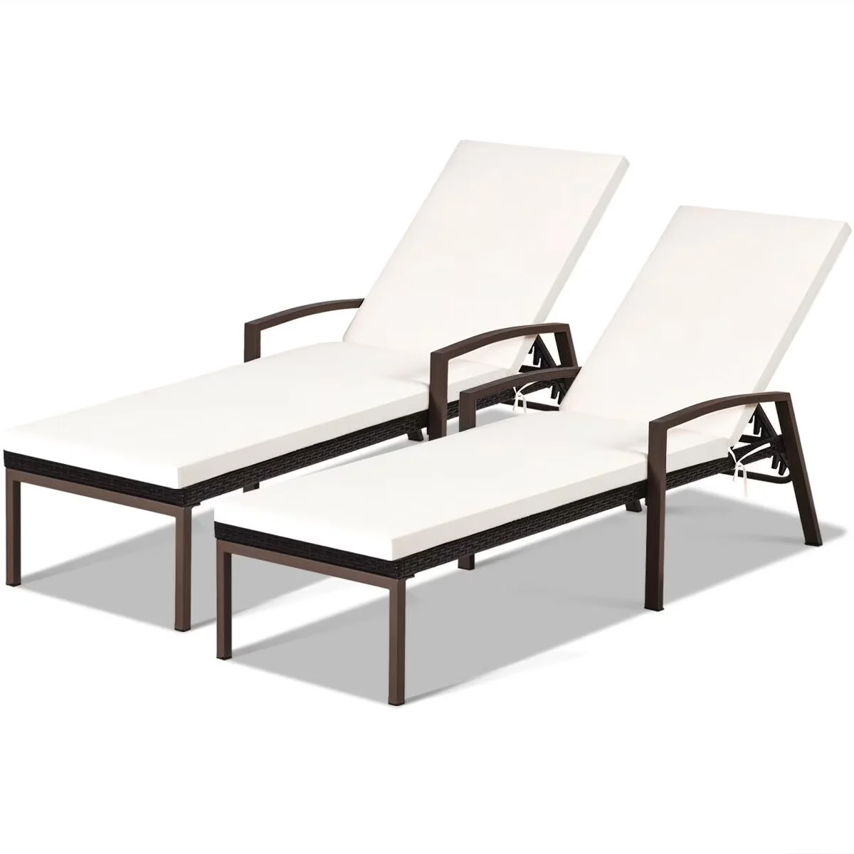Compact Patio Chair with Adjustable Backrest - Rattan And Steel 2PCS - Built to Last Model 133D15