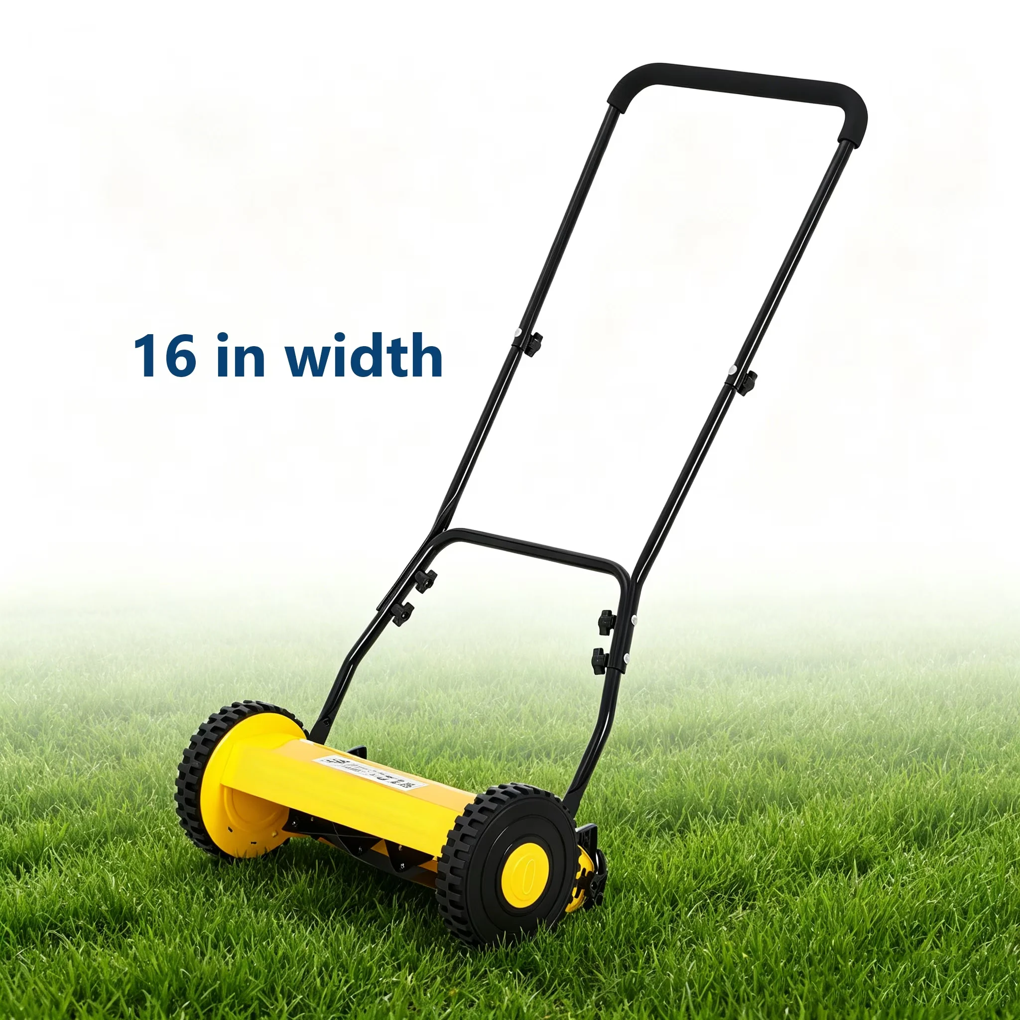 Efficient Push Mower with 5 Blade, Adjustable Cutting Height, Lightweight Manual Hand Reel Lawn - Model C00C34