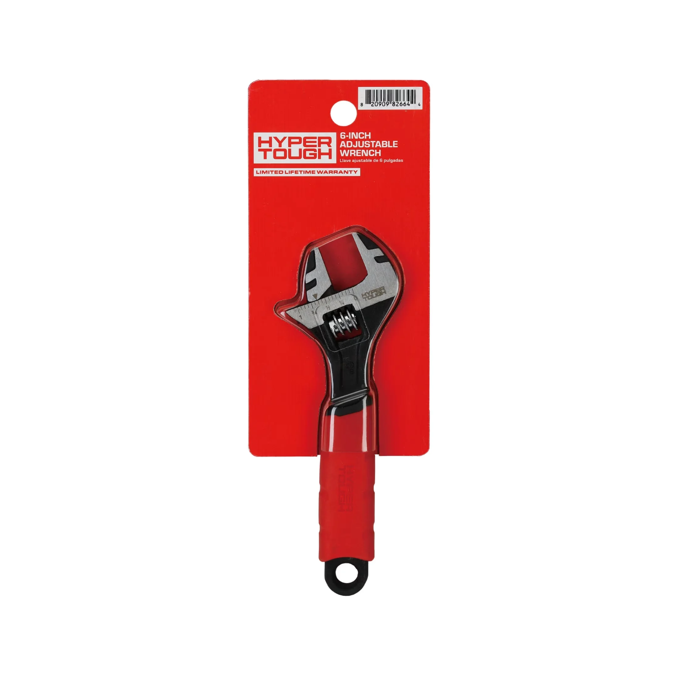 Durable Hand Tool with Adjustable, Dual Material Comfort Grips, 6-inch Wide Jaw Adjustable Wrench - Red 6-INCH Model 846793