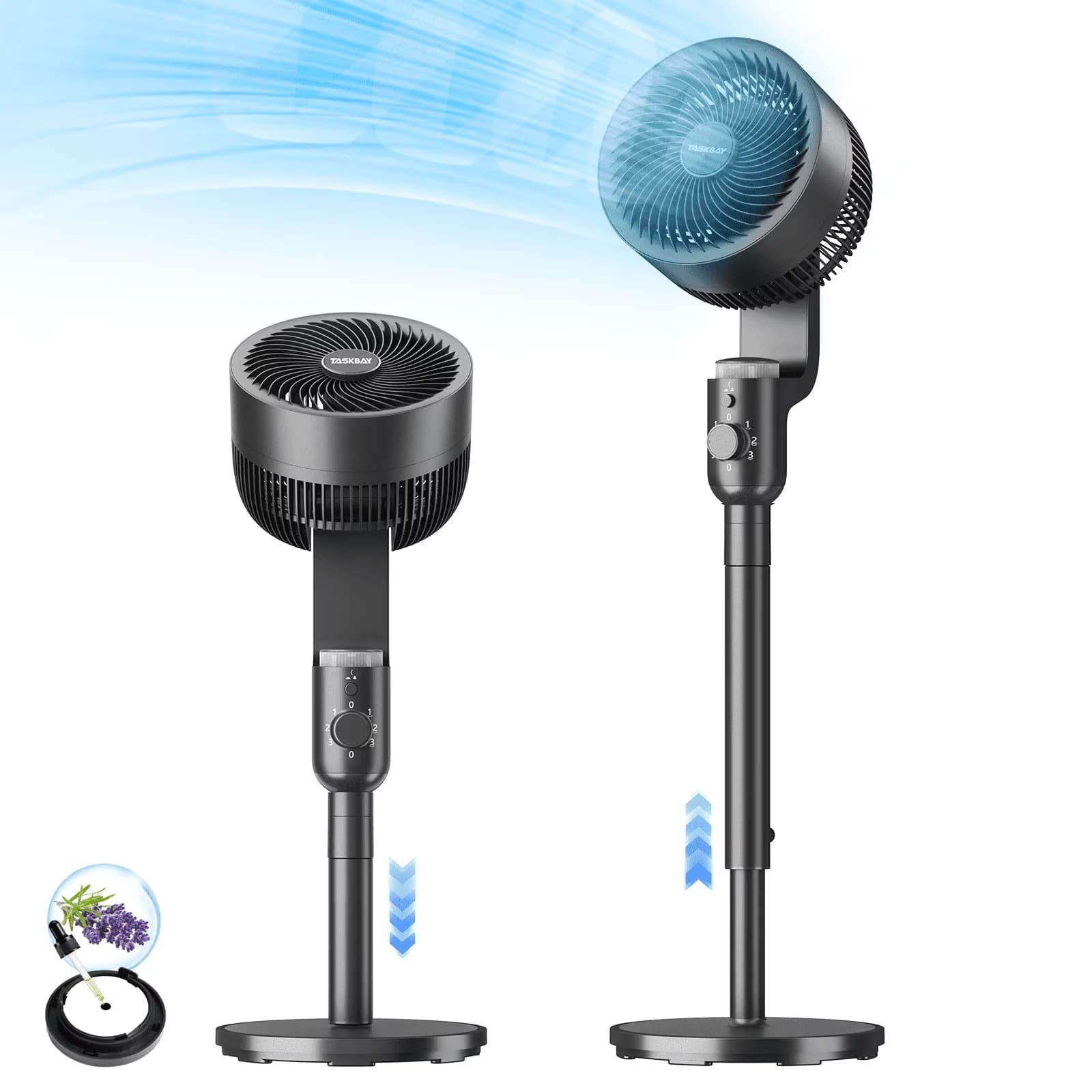 Durable Fans In Cooling with Adjustable Height, Fan - Pp Plastic Black for Home Office, Bedroom Model EDE9B1