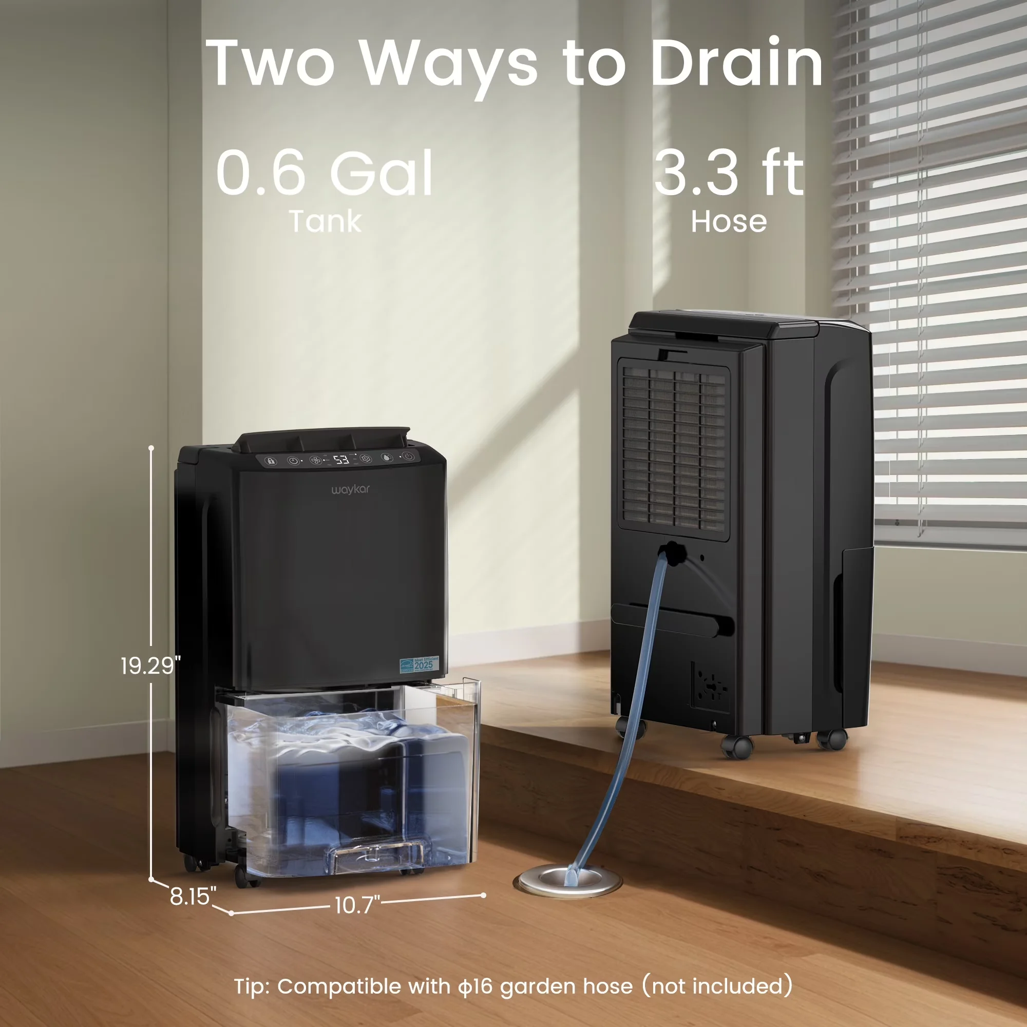 Professional Dehumidifier with 2000 Sq. Ft. 34 Pint for Home - Low Maintenance Model 2EAD77