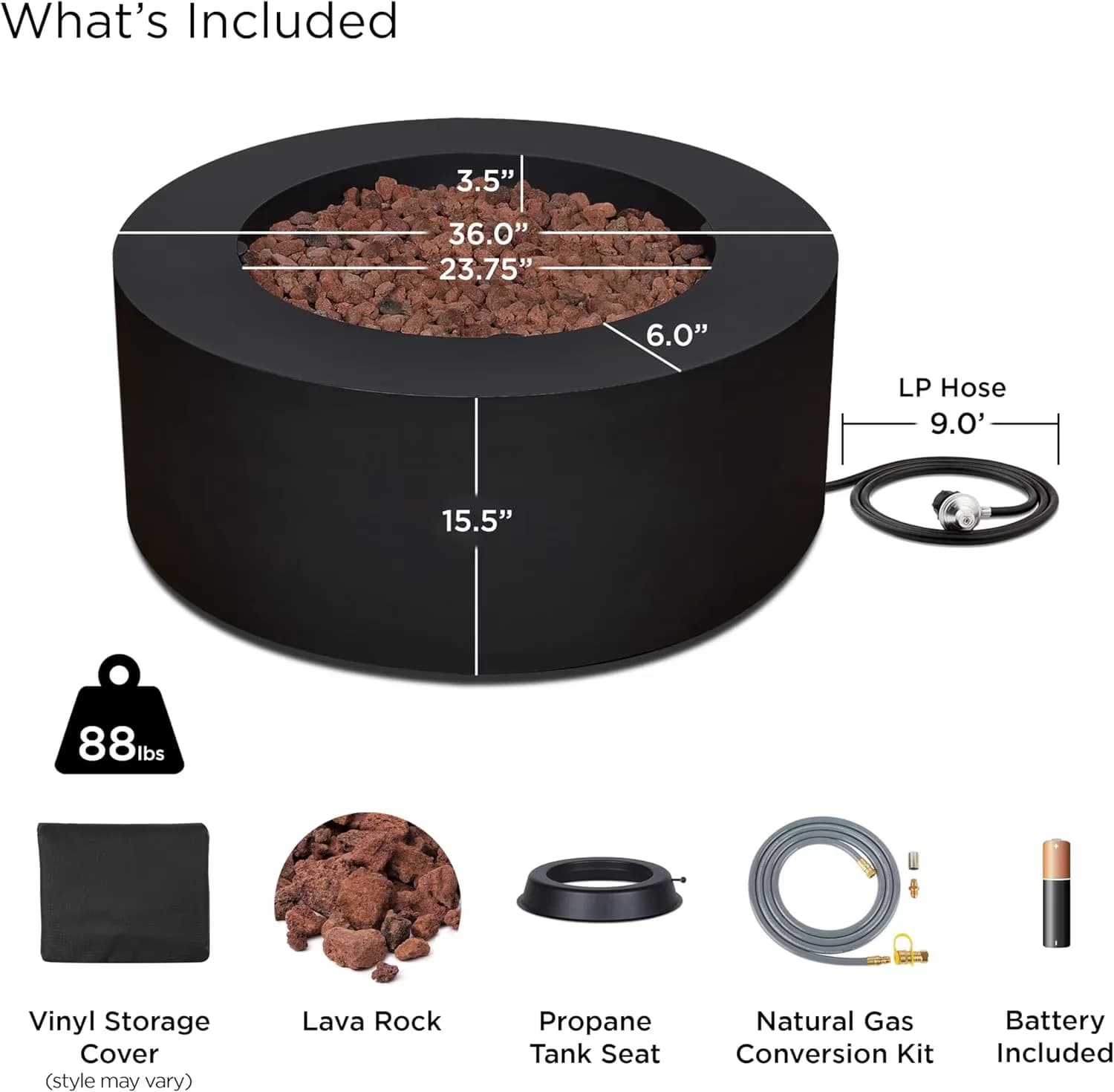 Durable Outdoor Heating with Style - Modern - Black Metal Aegean - Ergonomic Design Model 592CE9
