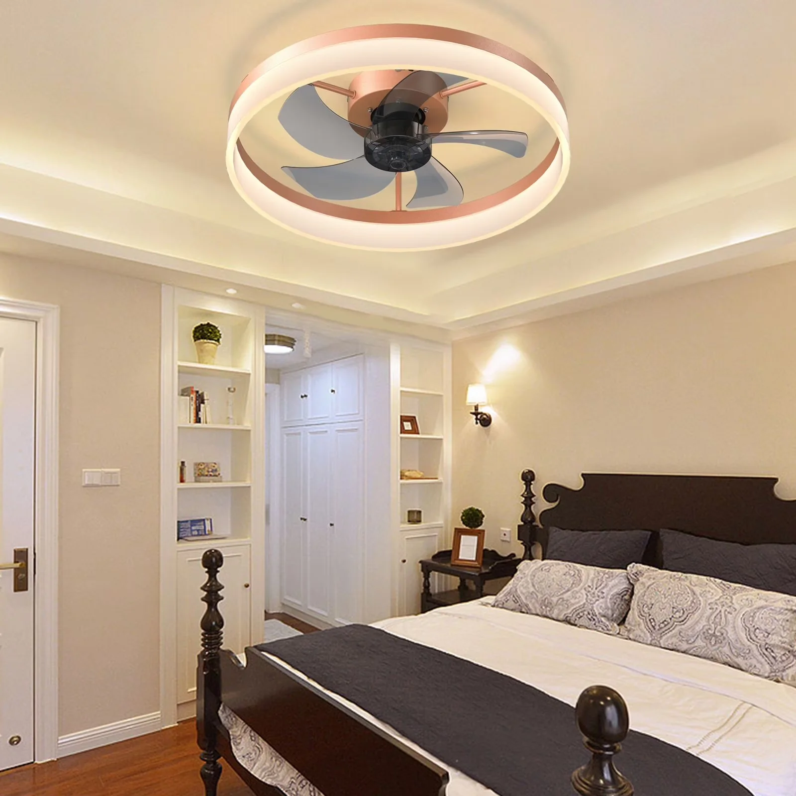 Premium Ceiling Fan with LED, Remote Controlled, Modern - Gold Bladeless Model 417DFF