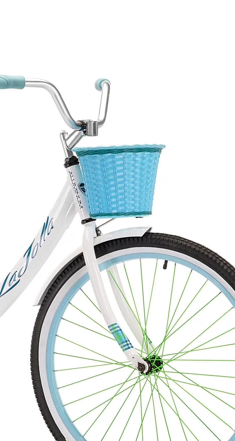 Cruiser Bike Essential with Adjustable Seat Height, Hi-Tensile steel fork - White Model A33CBF