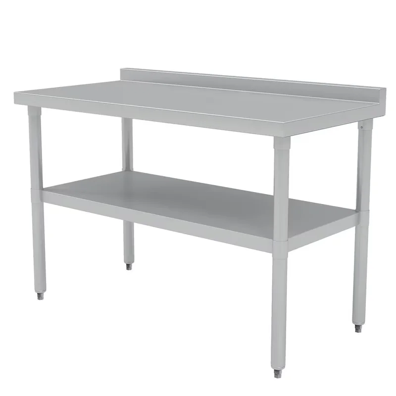 Reliable Toolstorage with Adjustable Height, Adjustable, Stainless Steel Work Table NSF Certified - Silver Metal Model BEC456