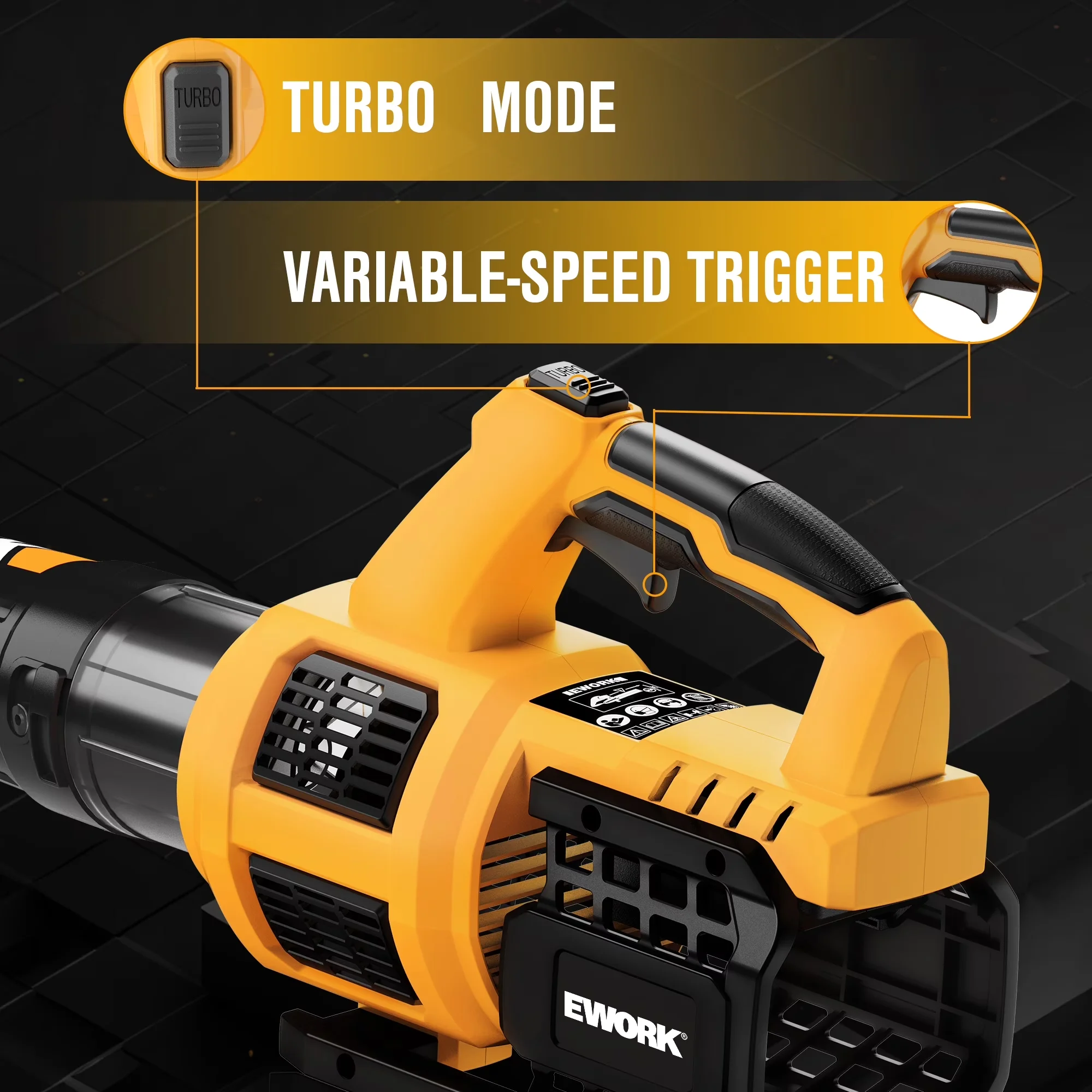Quality Leaf Blower with Battery, 20V, Maximum Speed 150 Miles per Hour - Model 737E59
