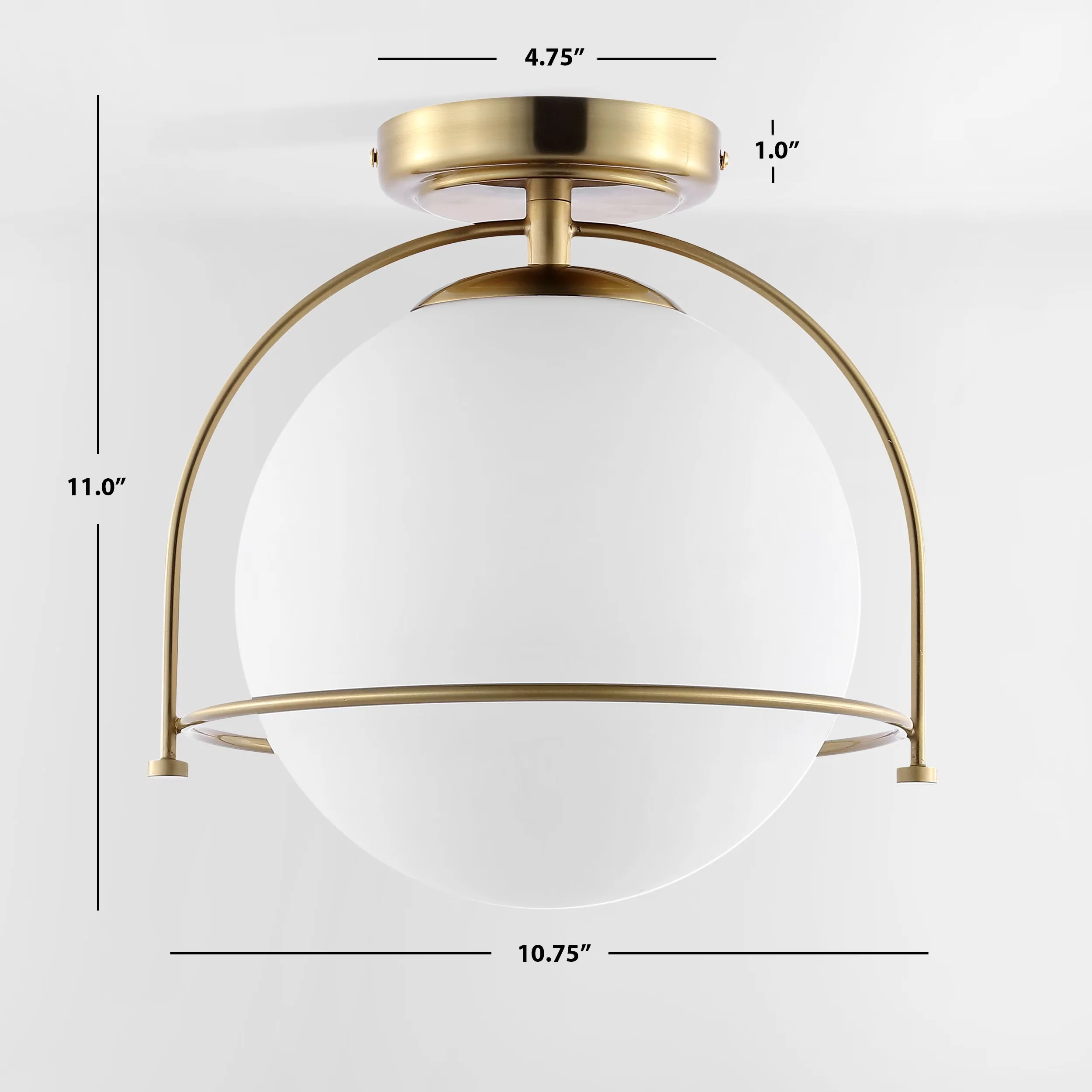 Sleek Ceiling Lights Fixture with LED, Mid-Century, Minor assembly needed - Iron Gold, White Model F88101